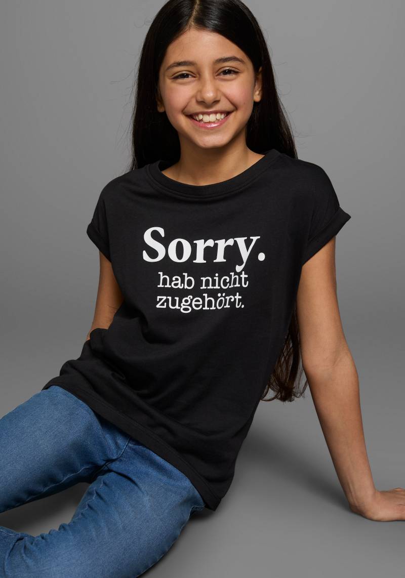 KIDSWORLD T-Shirt »Sorry. hab nicht zugehört.«, Kurzarm, bedruckt, Rundhalsausschnitt, aus Baumwolle von KIDSWORLD