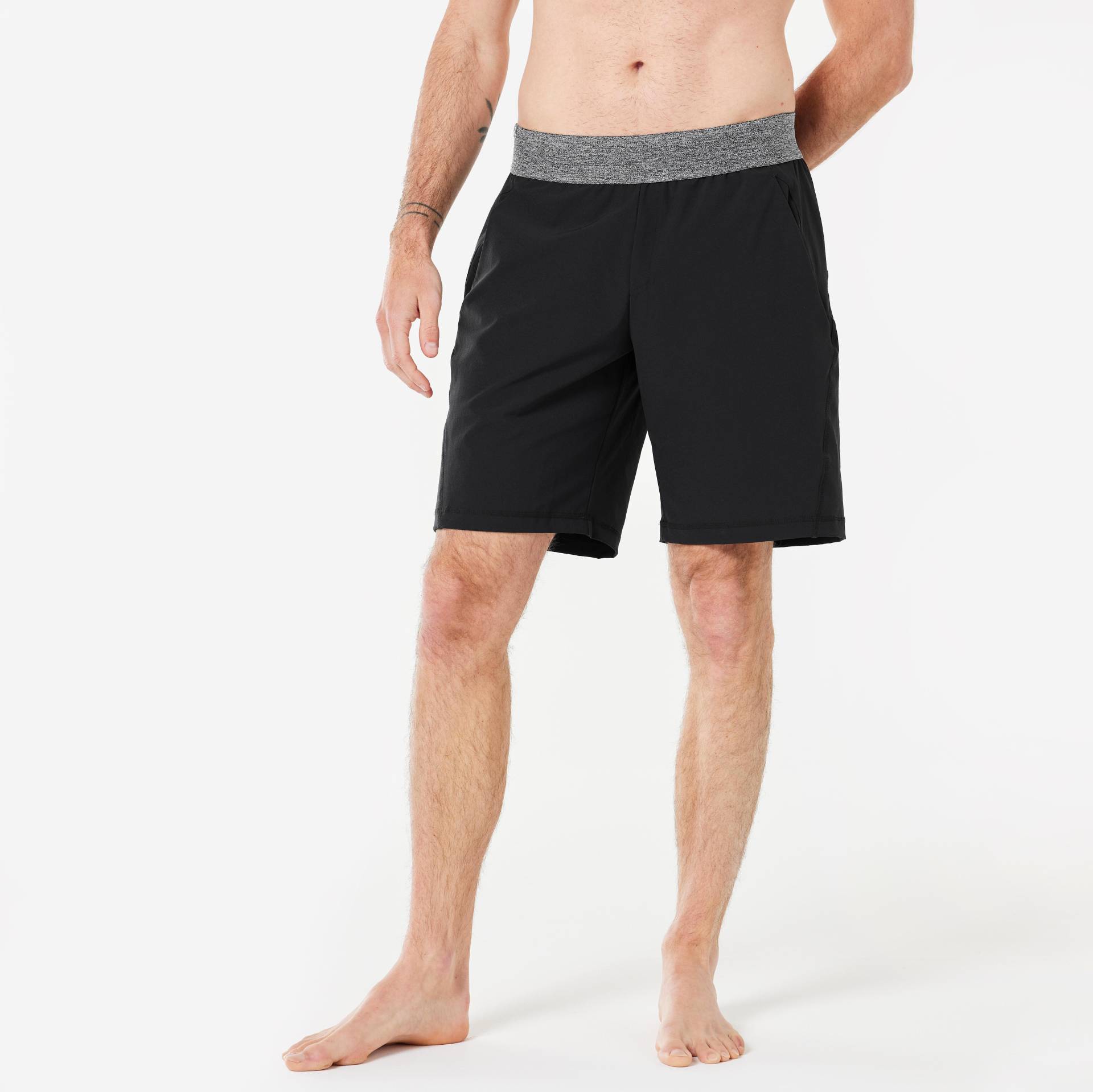 Shorts Dynamisches Yoga Leicht - Herren Schwarz Leicht S von KIMJALY