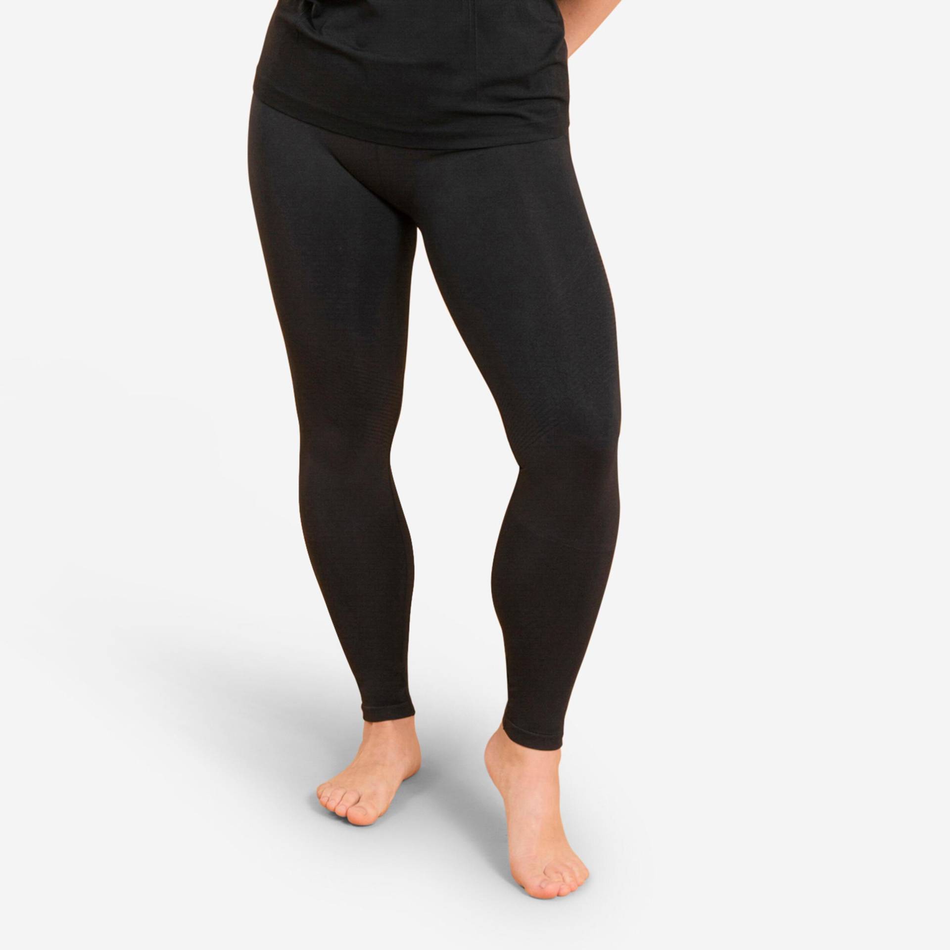 Lange Leggings Yoga Nahtlos Schwarz Damen Schwarz XL von KIMJALY