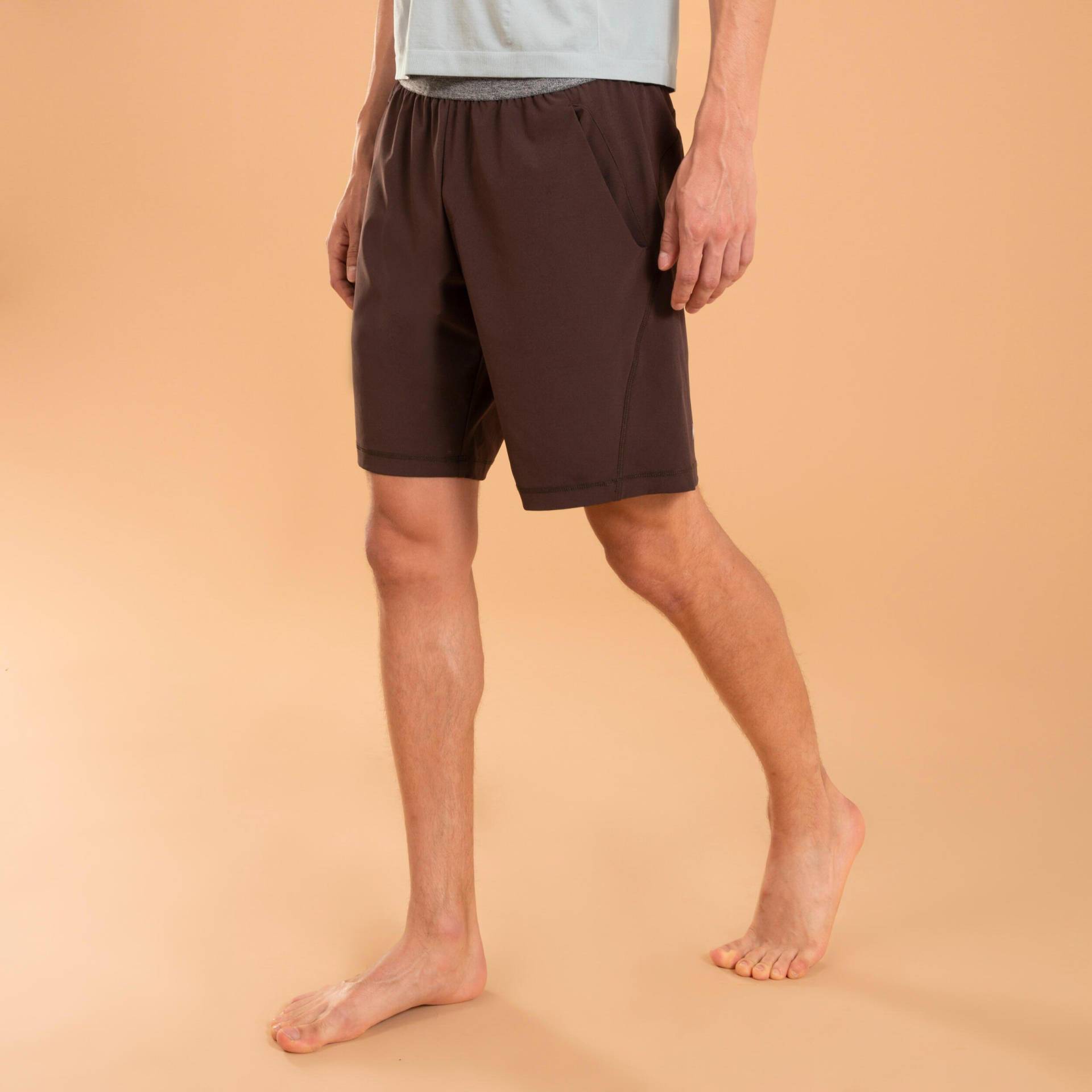 Shorts Für Dynamisches Yoga Leicht - Herren Braun XXL von KIMJALY