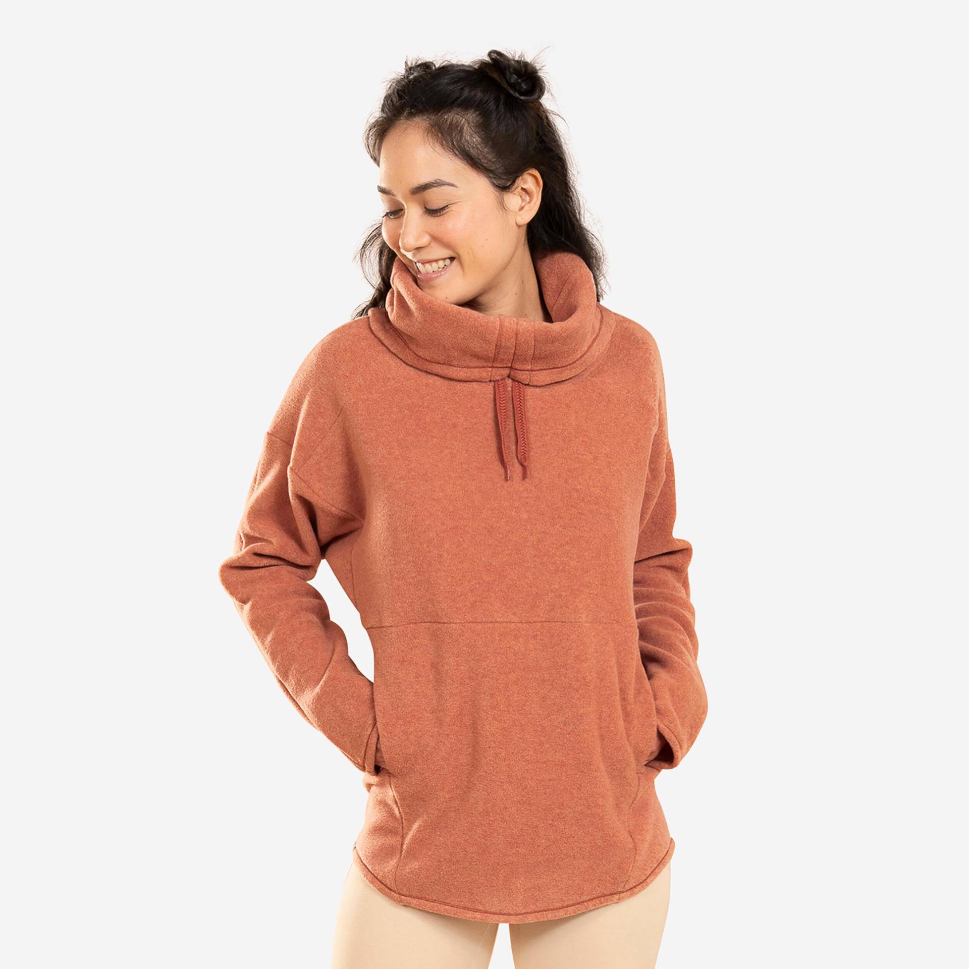 Sweatshirt Yoga Entspannung Fleece Damen Braun S von KIMJALY