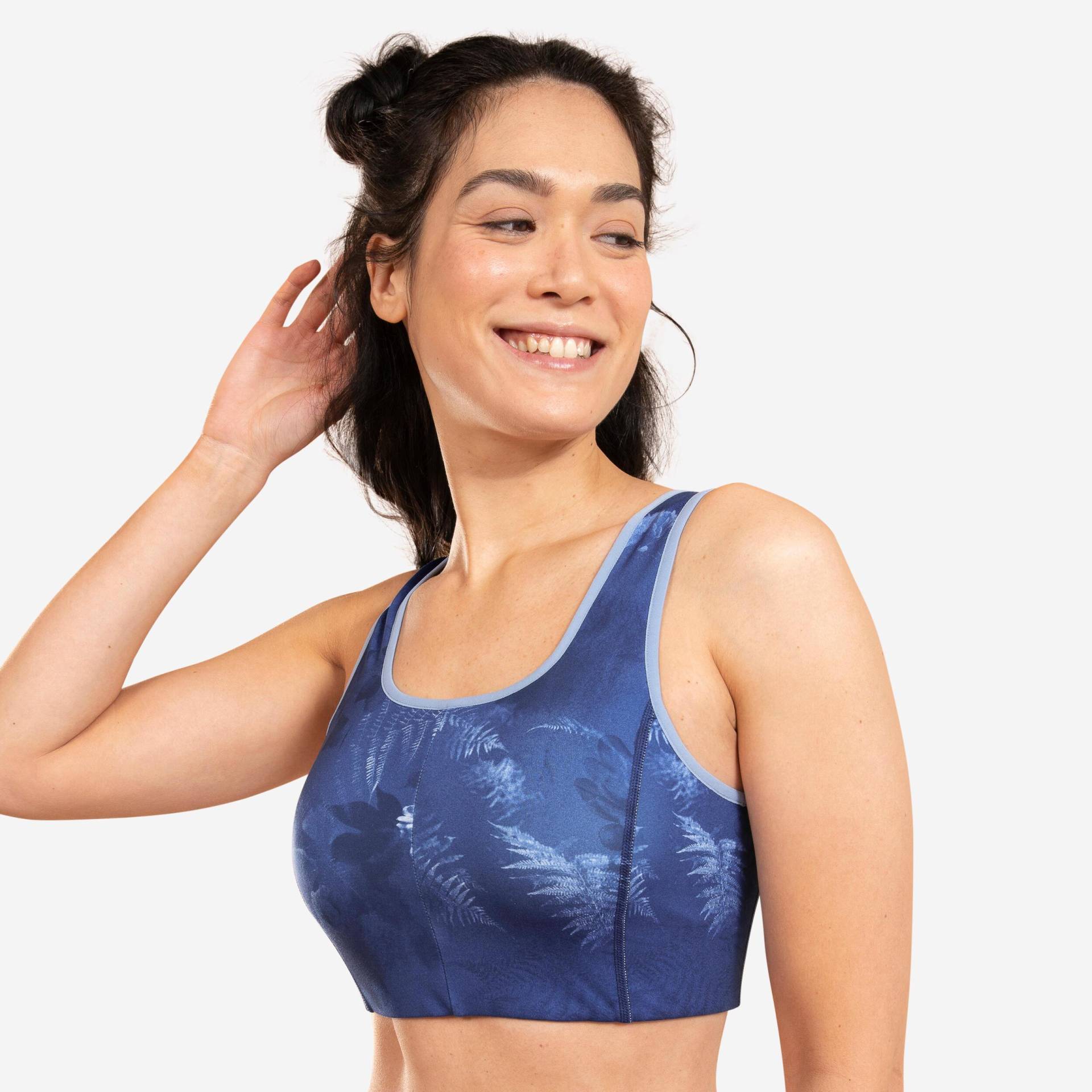 Yogabustier Wendbar Damen Blau Bedruckt M von KIMJALY