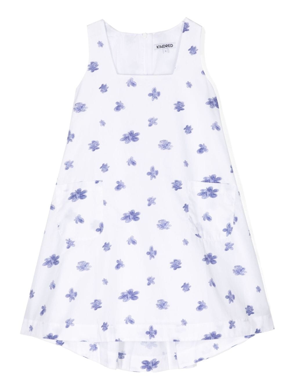 KINDRED Scribble Cloud-print cotton dress - White von KINDRED