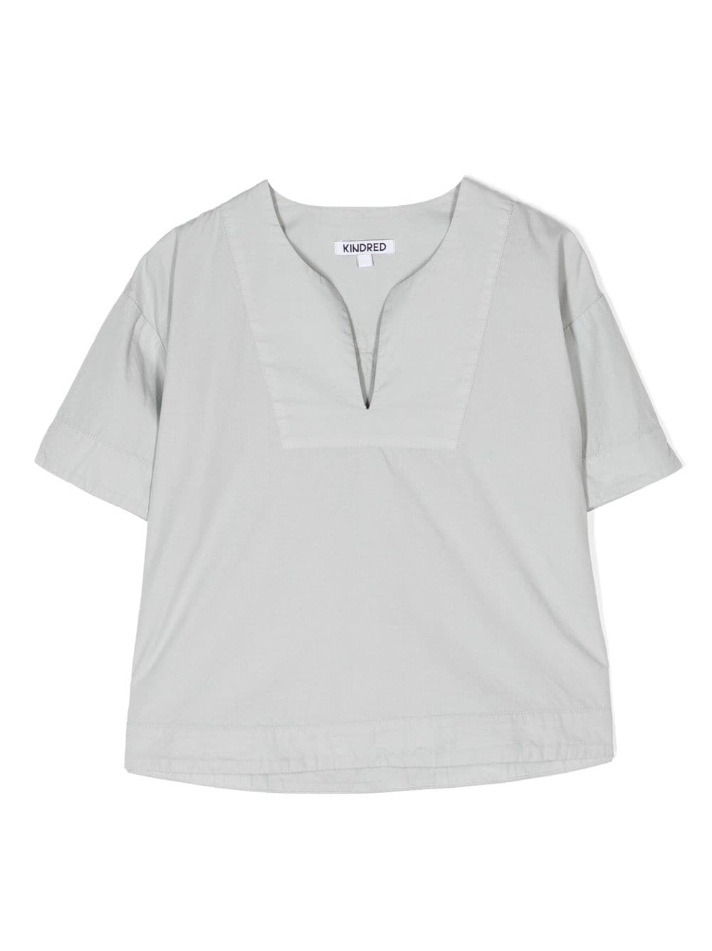 KINDRED split-neck short-sleeve blouse - Grey von KINDRED