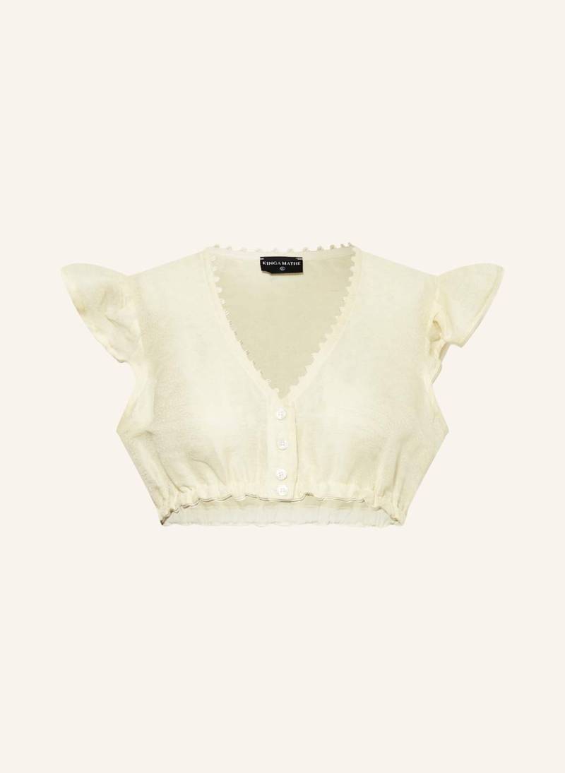 Kinga Mathe Dirndlbluse Kiki Mit Leinen Und Volants gelb von KINGA MATHE