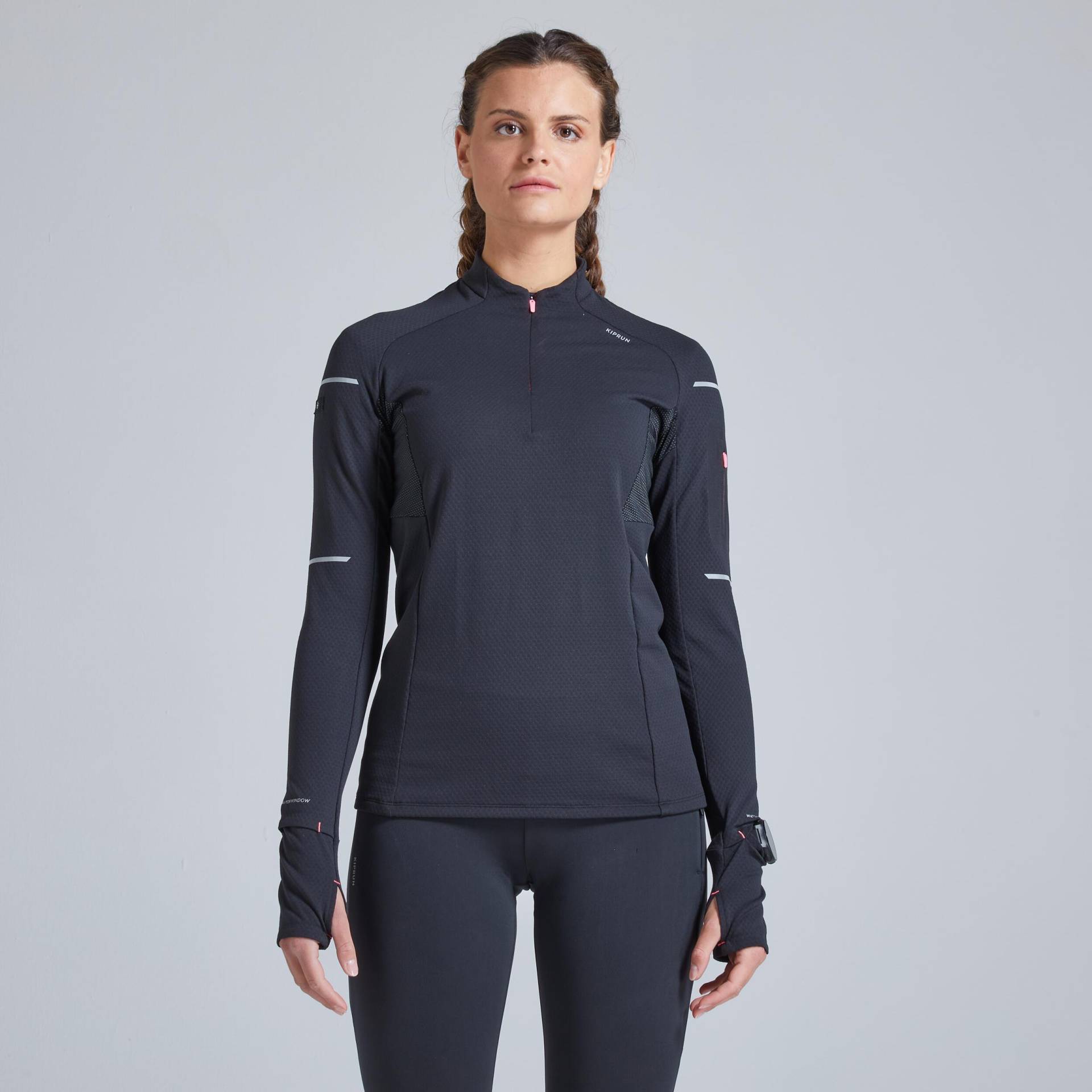 Langarmshirt - Warm Light Damen Schwarz Leicht 44 von KIPRUN