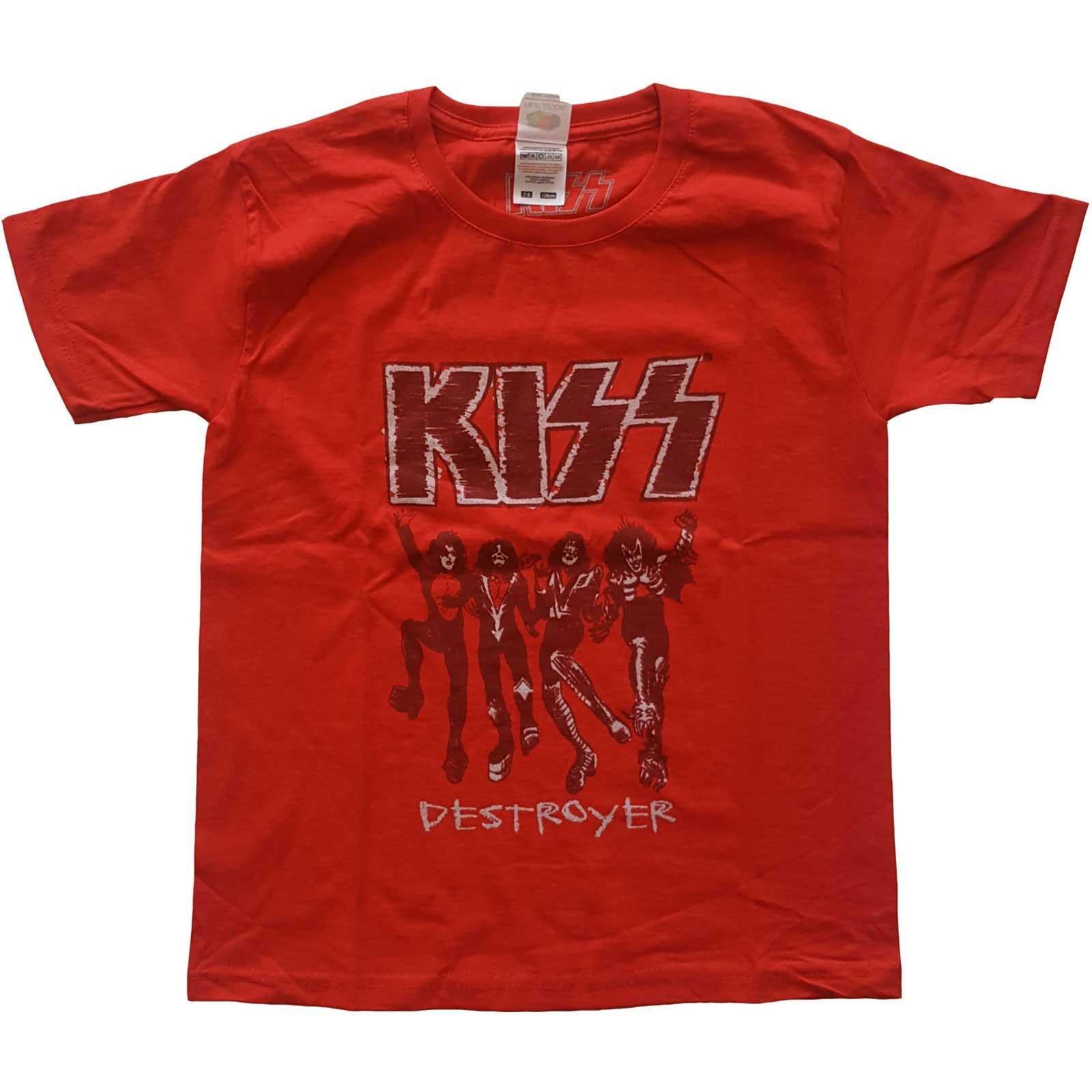 Destroyer Tshirt Jungen Rot Bunt 146/152 von KISS