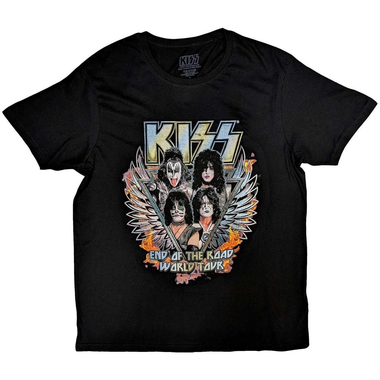 End Of The Road Wings Tshirt Damen Schwarz S von KISS