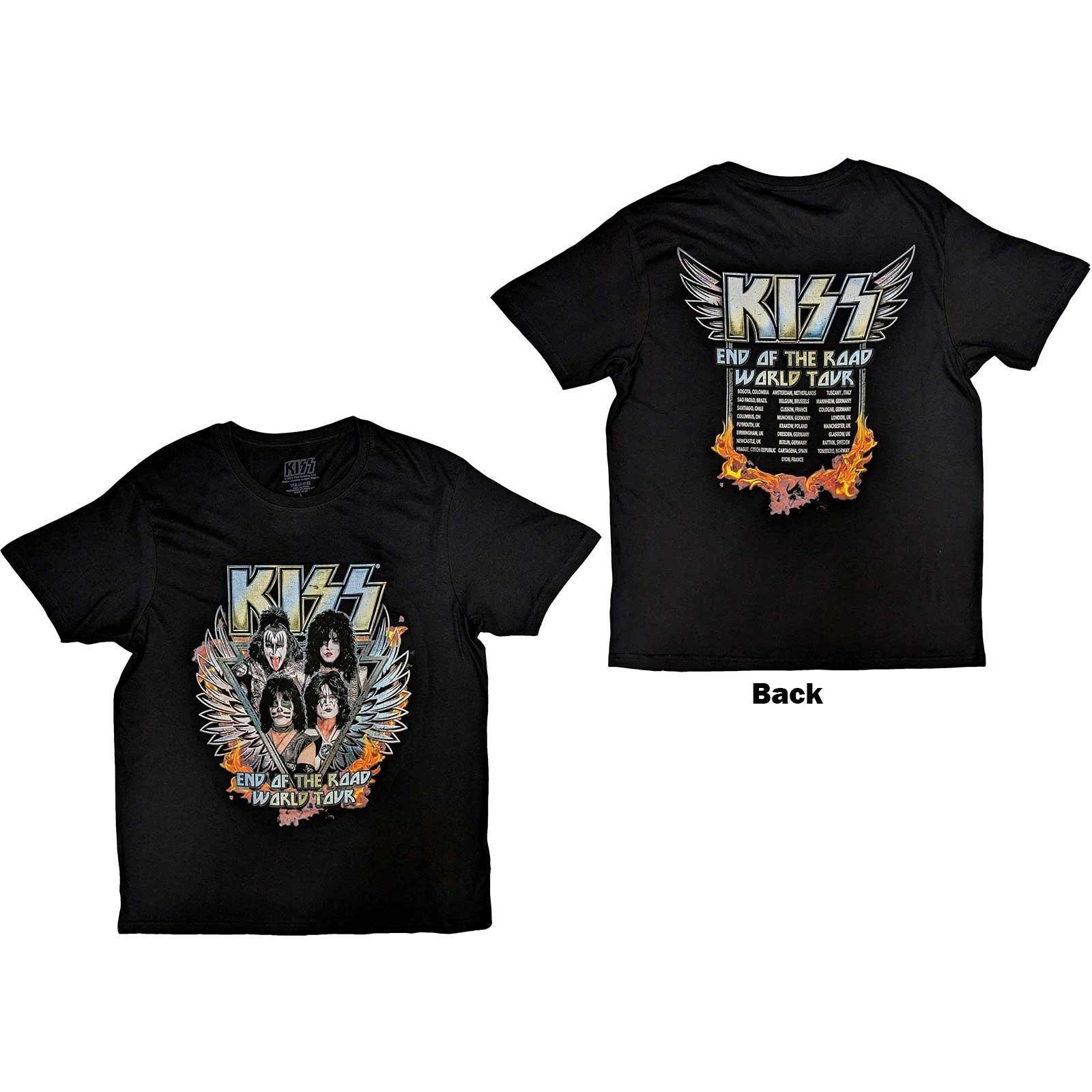 End Of The Road Wings Tshirt Damen Schwarz XL von KISS