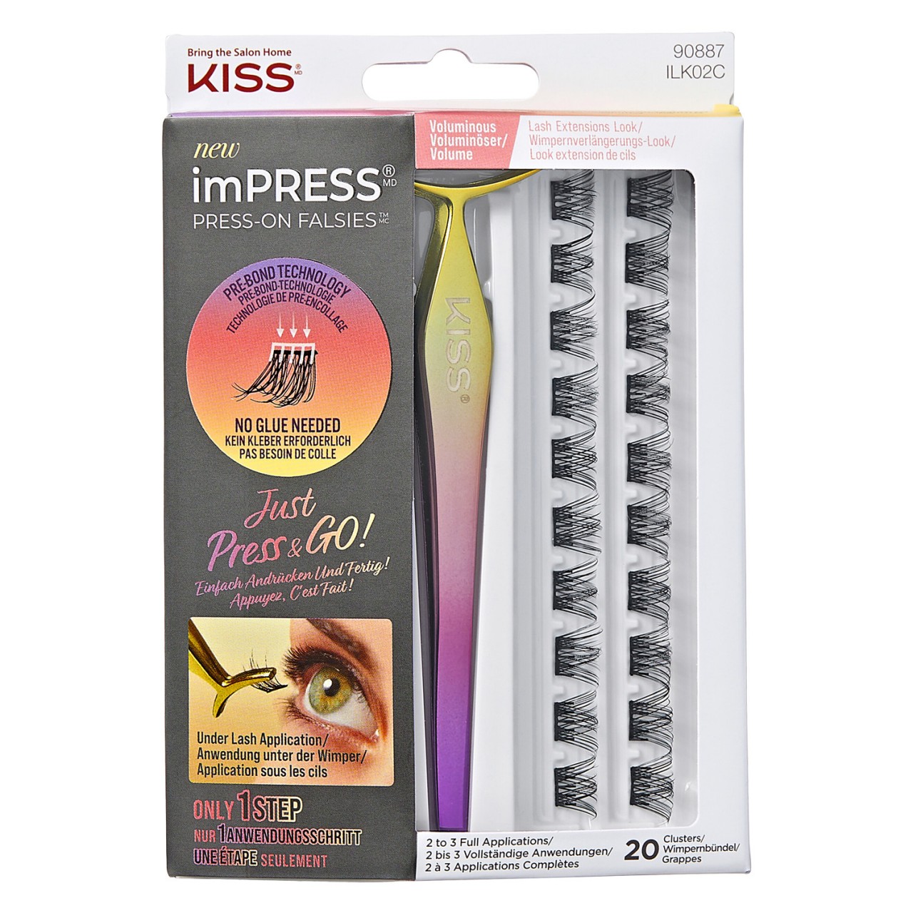 KISS Lashes - imPress Falsies Press-On Lash Kit Voluminous von KISS