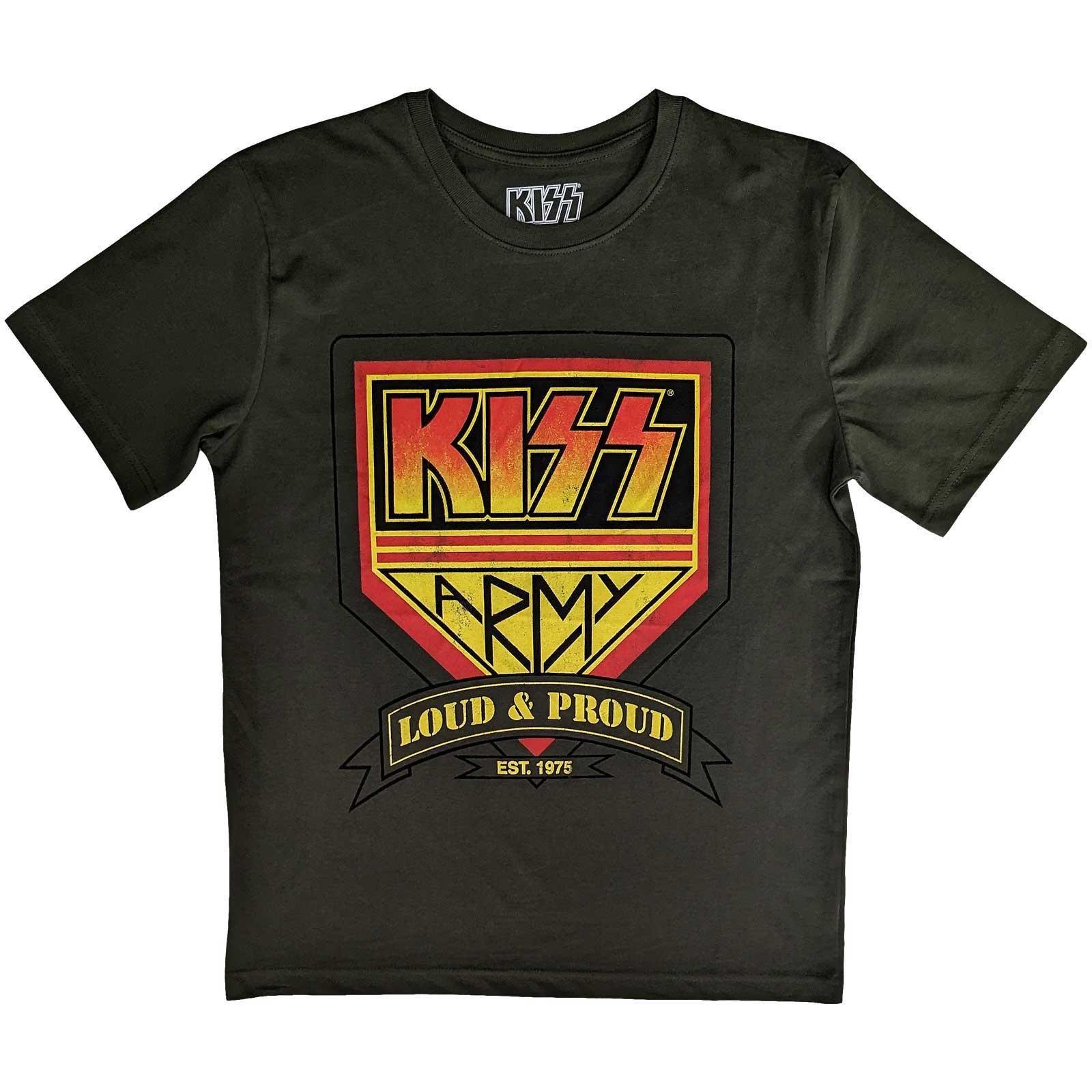 Loud & Proud Tshirt Damen Militärgrün L von KISS