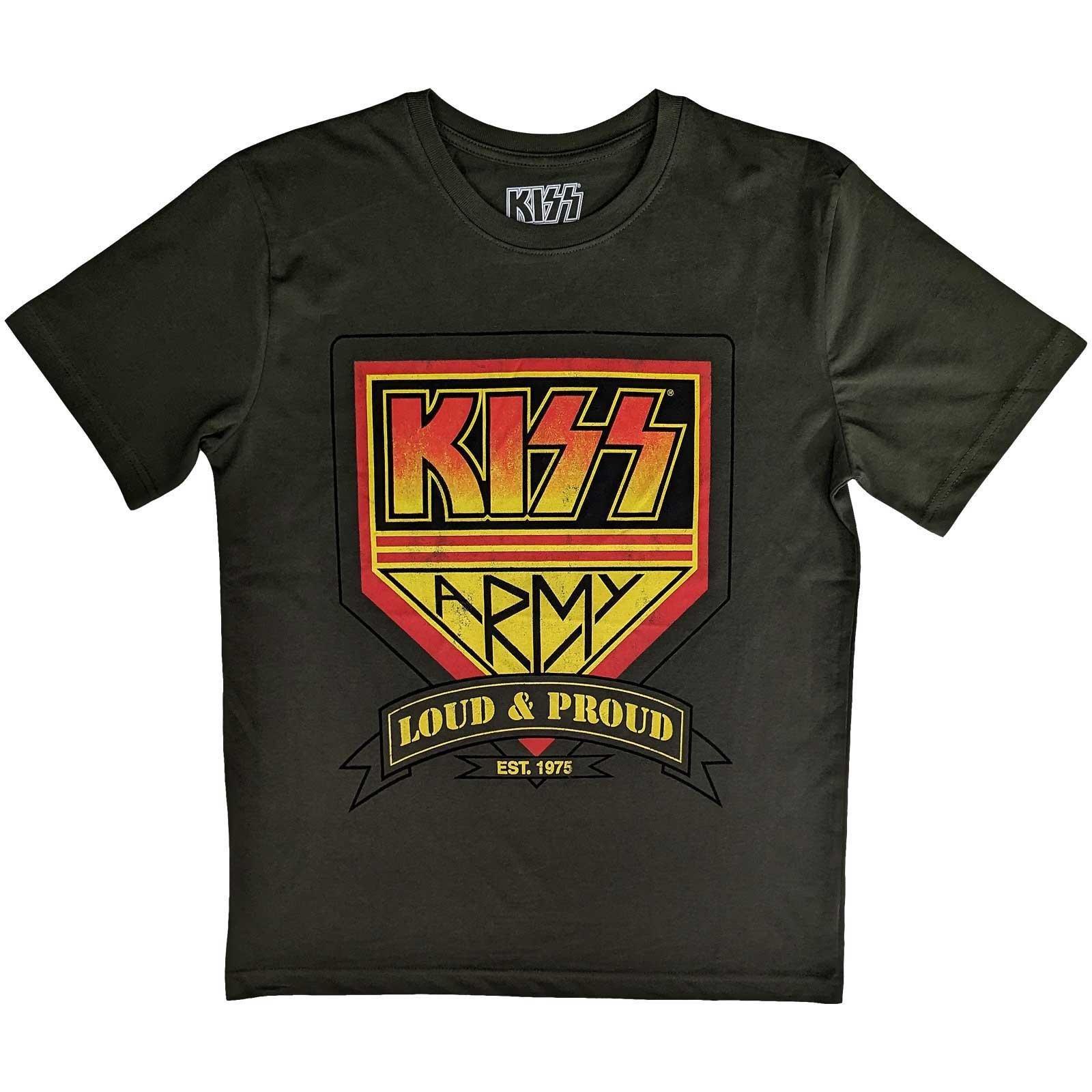 Loud & Proud Tshirt Damen Militärgrün M von KISS