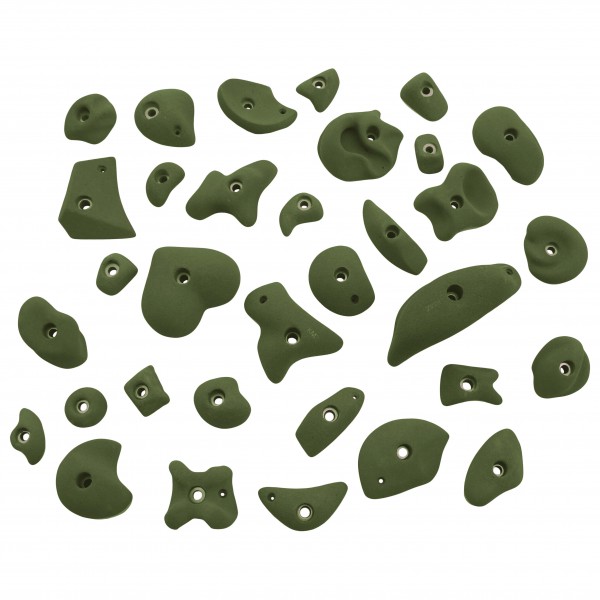 KMZ Holds - Set 5 - 33er S-Mega Klettergriffset oliv/weiß KMZ Holds - Set 5 - 33er S-Mega Klettergriffset oliv/weiß von KMZ Holds