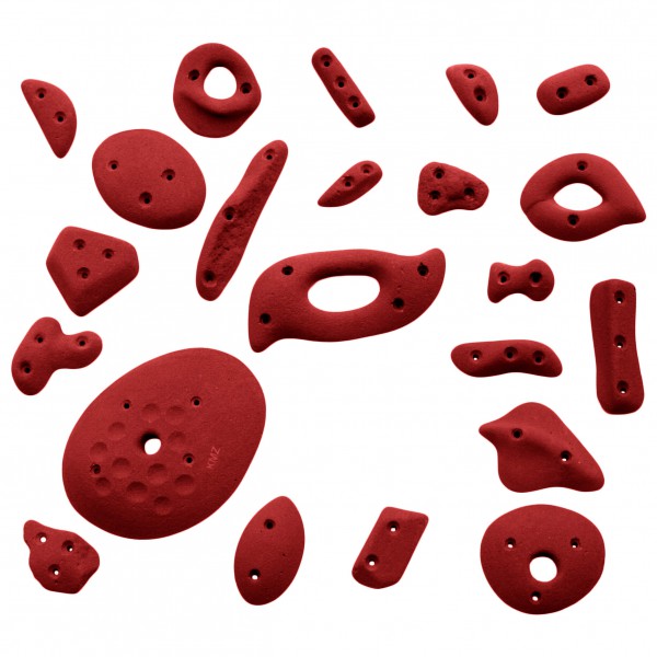 KMZ Holds - Spax 1 - 22er Spax-Set - Klettergriffe rot/weiß von KMZ Holds