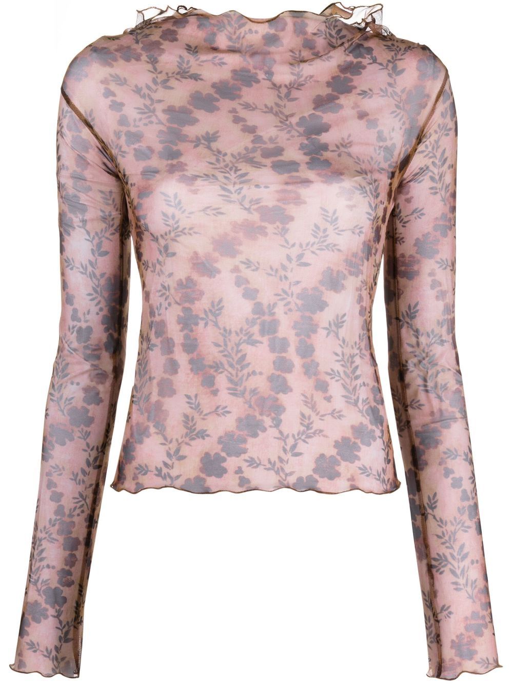 KNWLS Halcyon floral-print sheer top - Brown von KNWLS