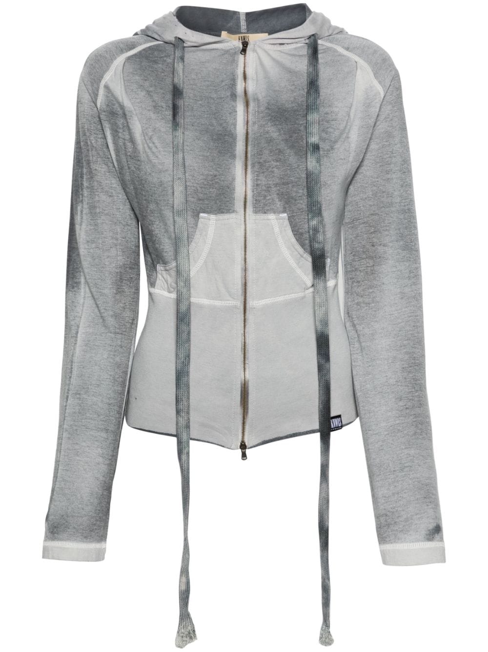 KNWLS Raze washed panelled hoodie - Grey von KNWLS