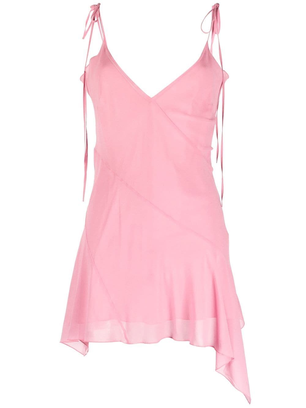 KNWLS V-neck asymmetric mini dress - Pink von KNWLS