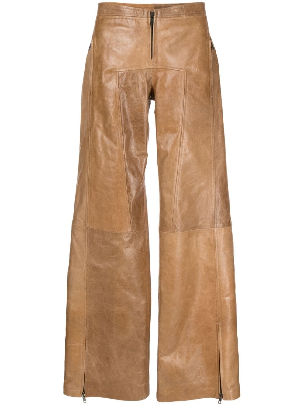 KNWLS leather flared trousers - Brown von KNWLS