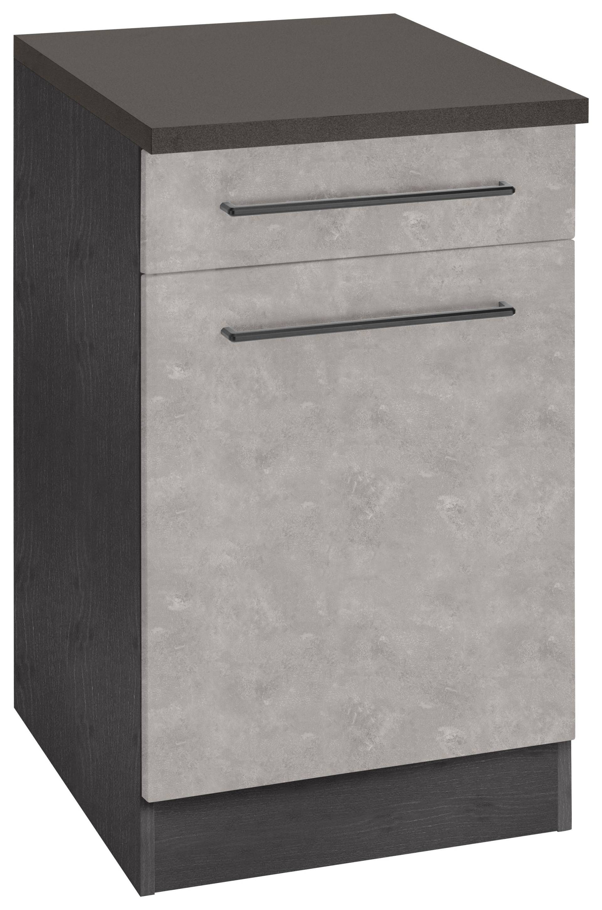 KOCHSTATION Unterschrank »KS-Tulsa«, 50 cm breit, 1 Tür, 1 Schubkasten, schwarzer Metallgriff, MDF Front KOCHSTATION Unterschrank »KS-Tulsa«, 50 cm breit, 1 Tür, 1 Schubkasten, schwarzer Metallgriff, MDF Front von KOCHSTATION