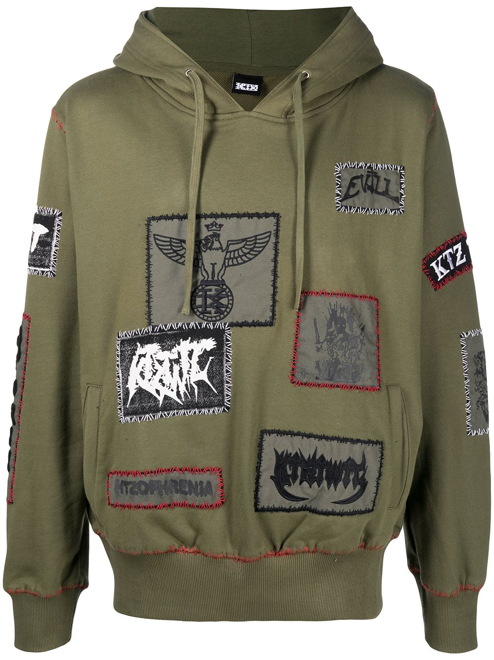 KTZ patch-detailed drawstring hoodie - Green von KTZ