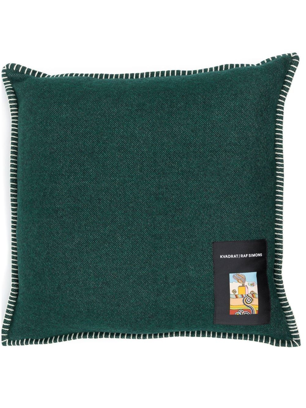 Kvadrat x Raf Simons whipstitch-detail cushion - Green von Kvadrat