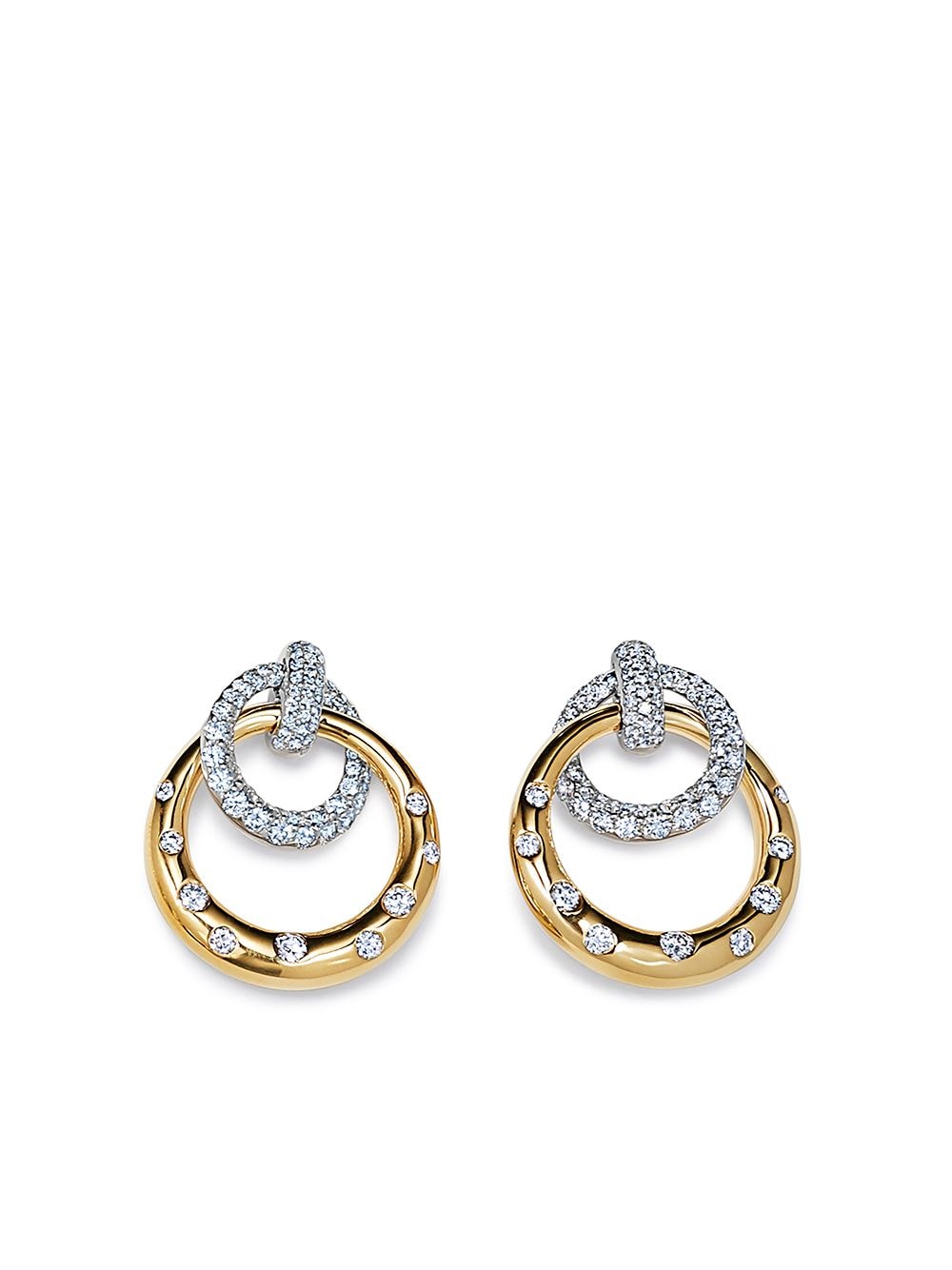 KWIAT 18kt gold diamond Cobblestone interlocking earrings von KWIAT
