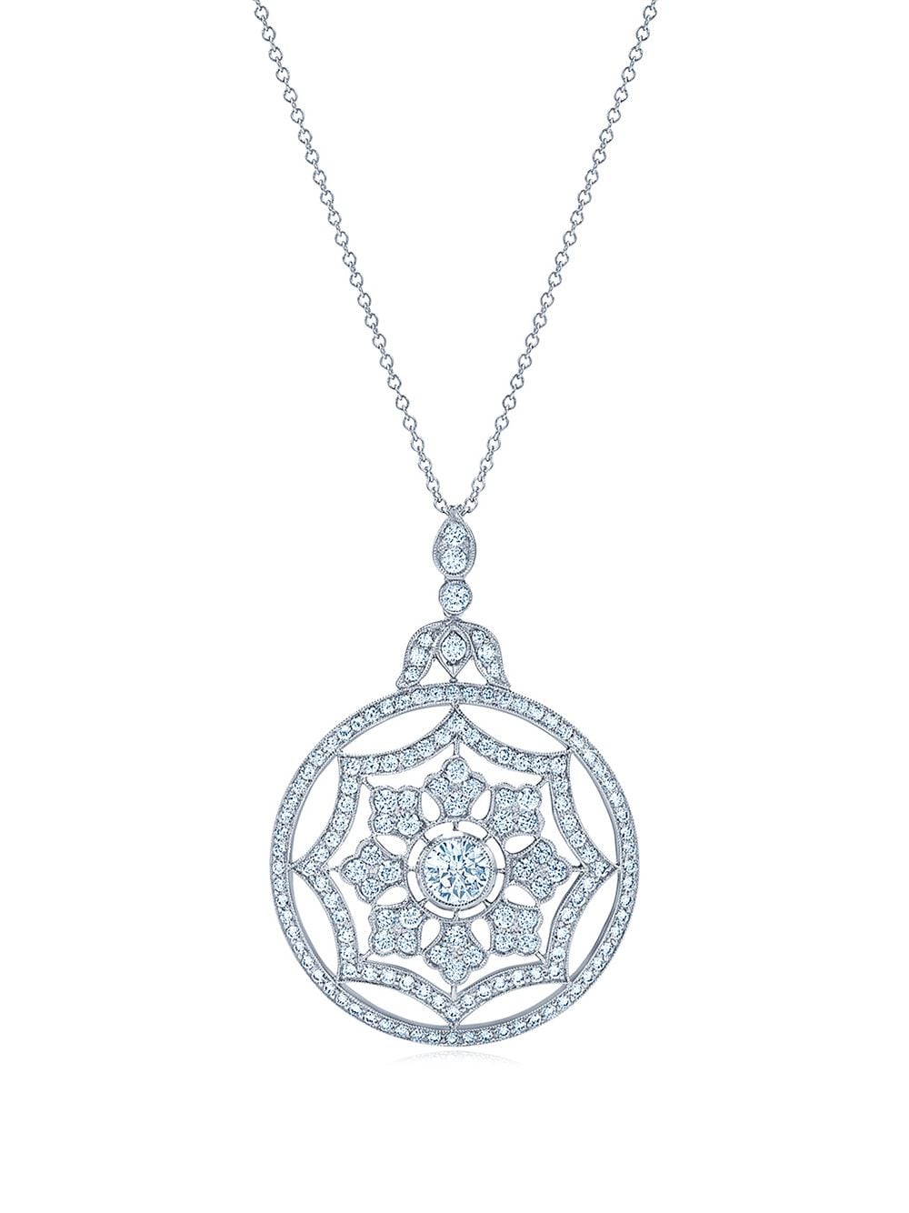 KWIAT 18kt white gold Splendor diamond web pendant necklace - Silver von KWIAT