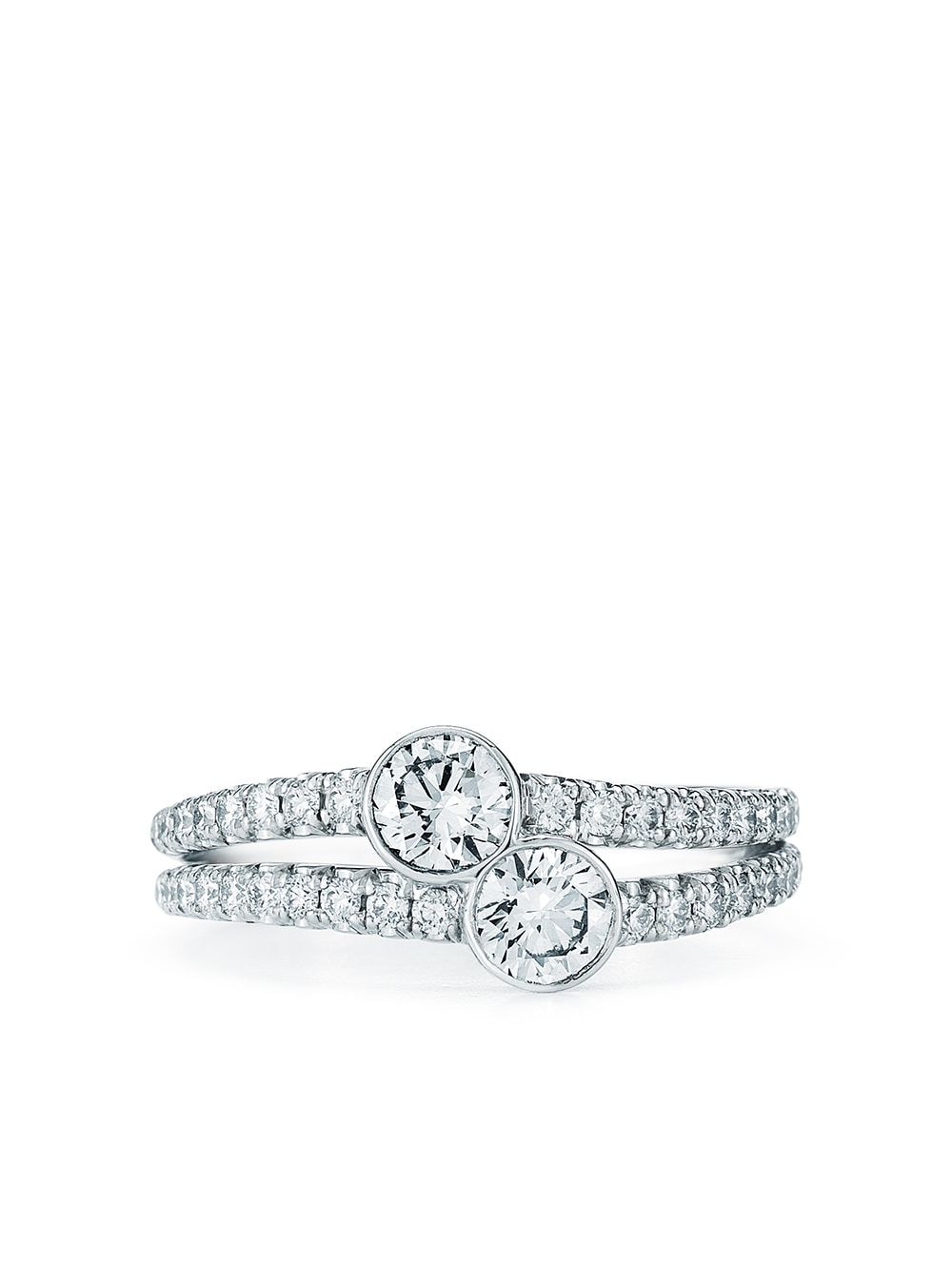 KWIAT 18kt white gold diamond Duet round ring - Silver von KWIAT