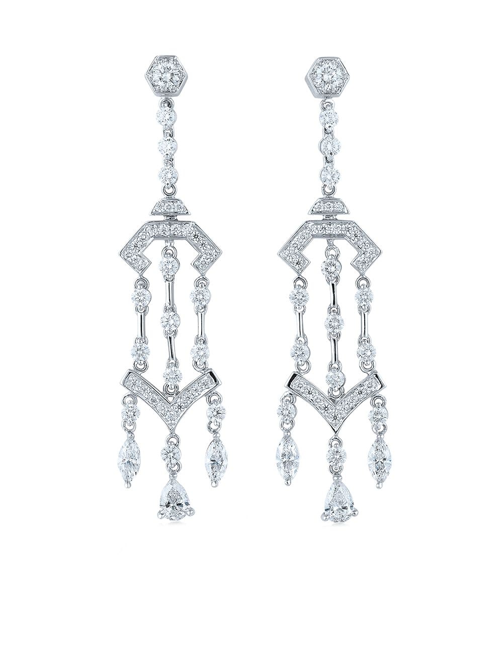 KWIAT 18kt white gold diamond Pagoda chandelier earrings - Silver von KWIAT