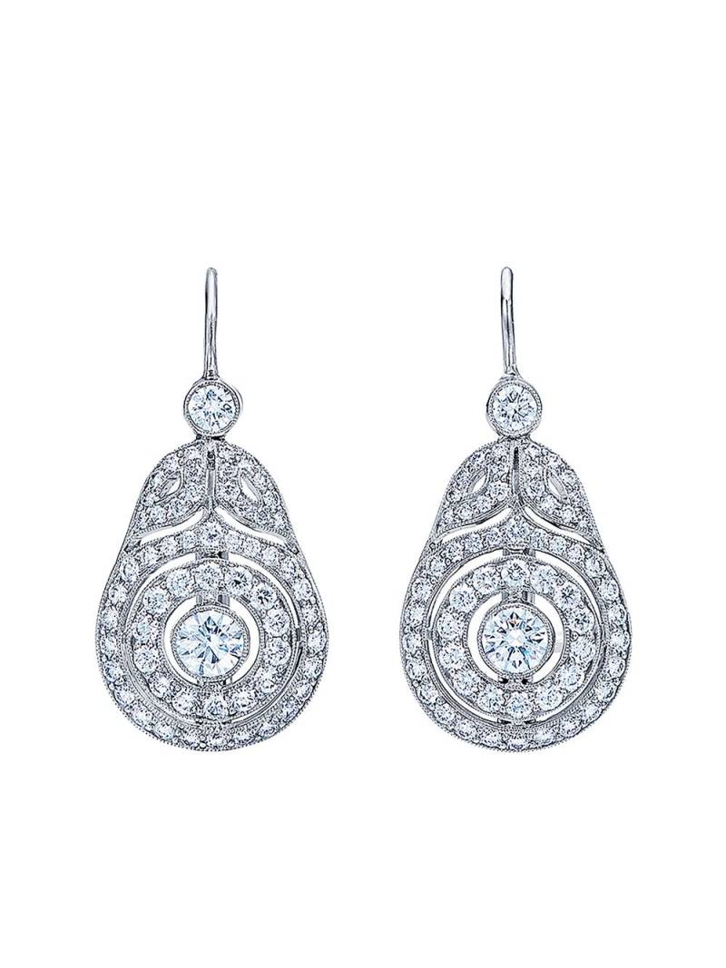 KWIAT 18kt white gold diamond Splendor Concentric drop earrings - Silver von KWIAT