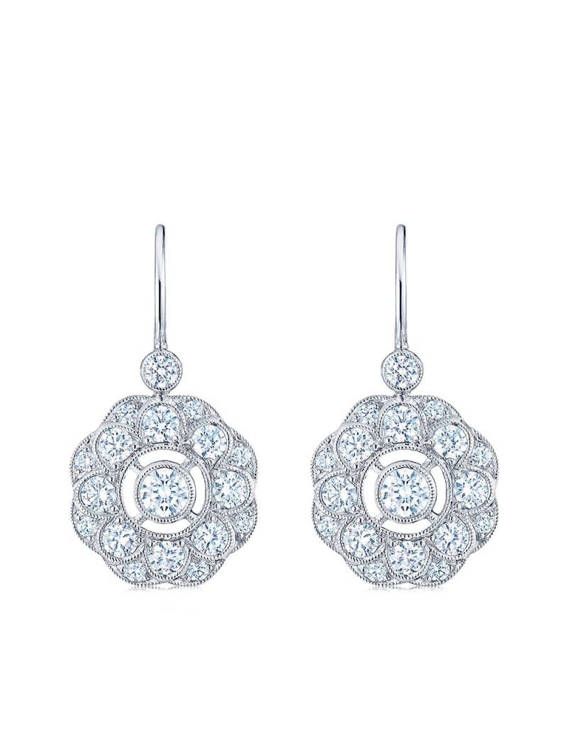 KWIAT 18kt white gold diamond Splendor layered cluster drop earrings - Silver von KWIAT