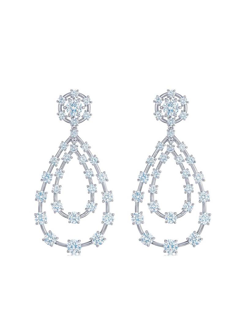 KWIAT 18kt white gold diamond Starry Night double teardrop earrings von KWIAT
