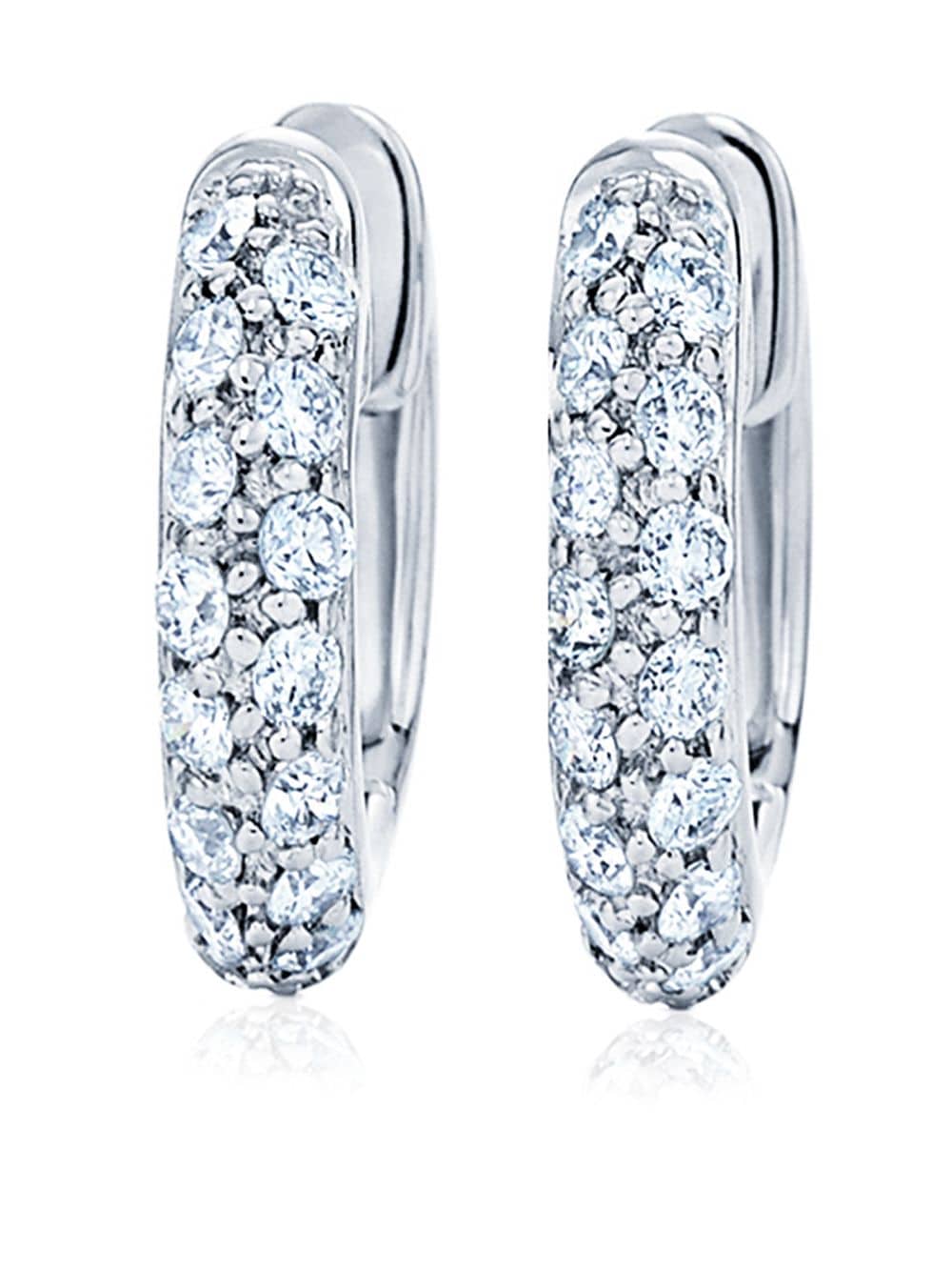 KWIAT 18kt white gold petite Moonlight pavé diamond hoop earrings - Silver von KWIAT