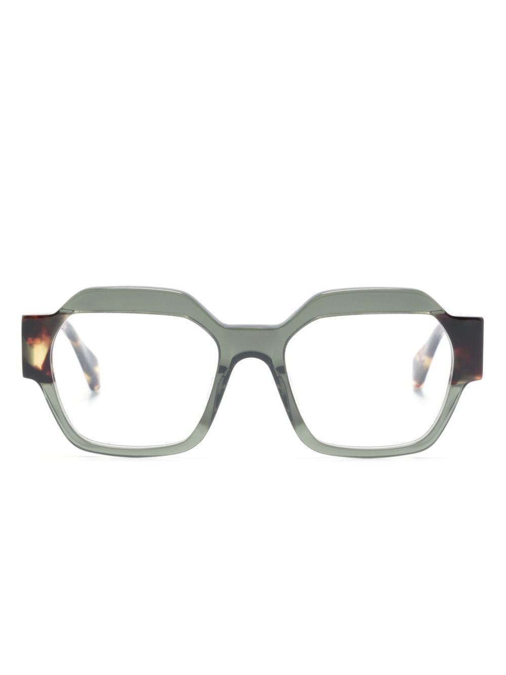 Kaleos Reggiani 010 geometric-frame glasses - Brown von Kaleos