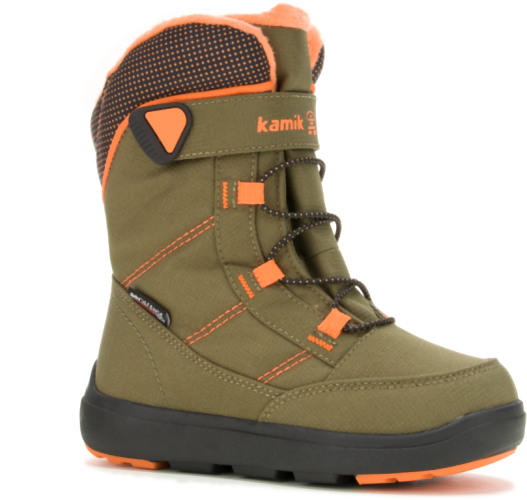 Kamik STANCE2 kids Winterschuh - olive/orange (Grösse: 22) von Kamik