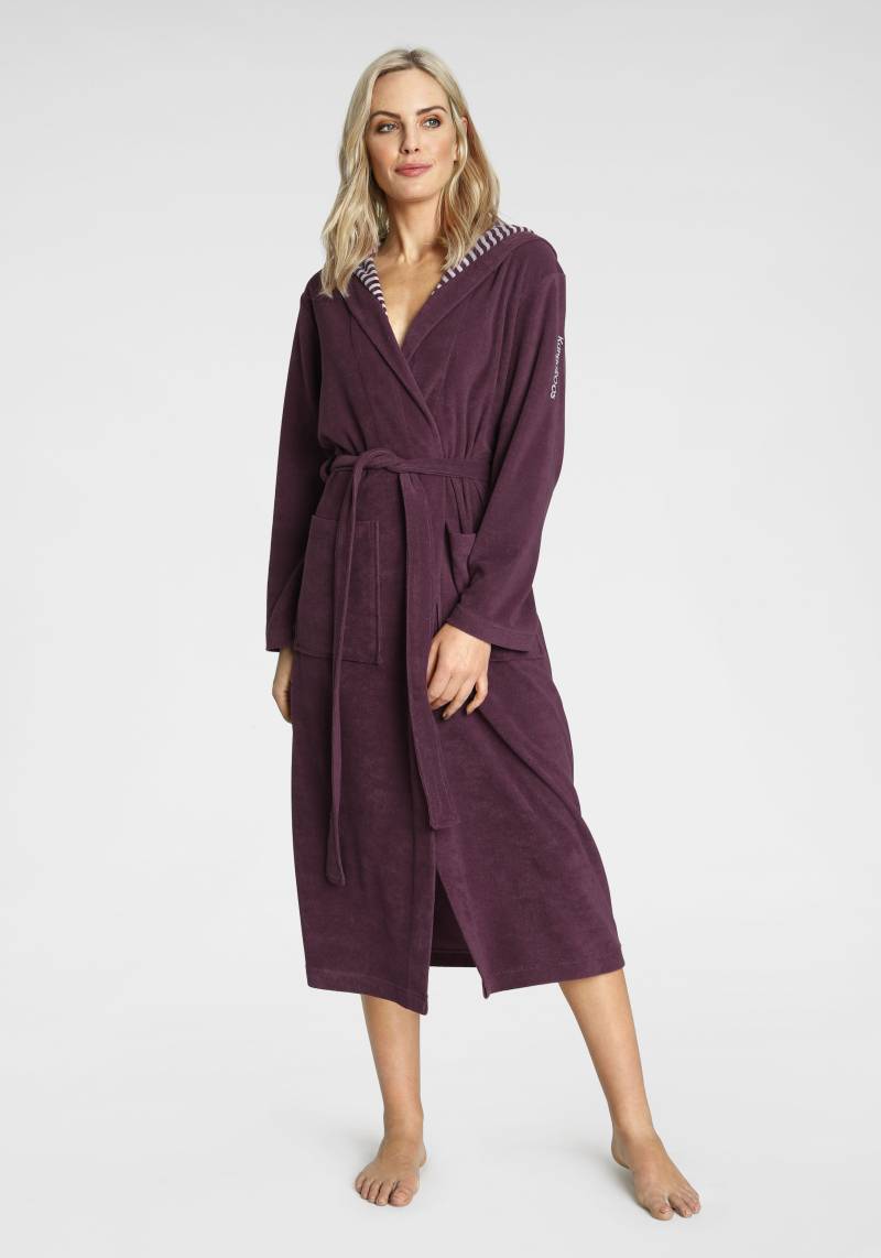 KangaROOS Damenbademantel »Dalia, ideal für Sauna & Spa, Hotelbademantel, Morgenmantel«, (1 St.), Uni-Farben und innen mit Streifen, Bademantel mit Taschen, XS-3XL von KangaROOS