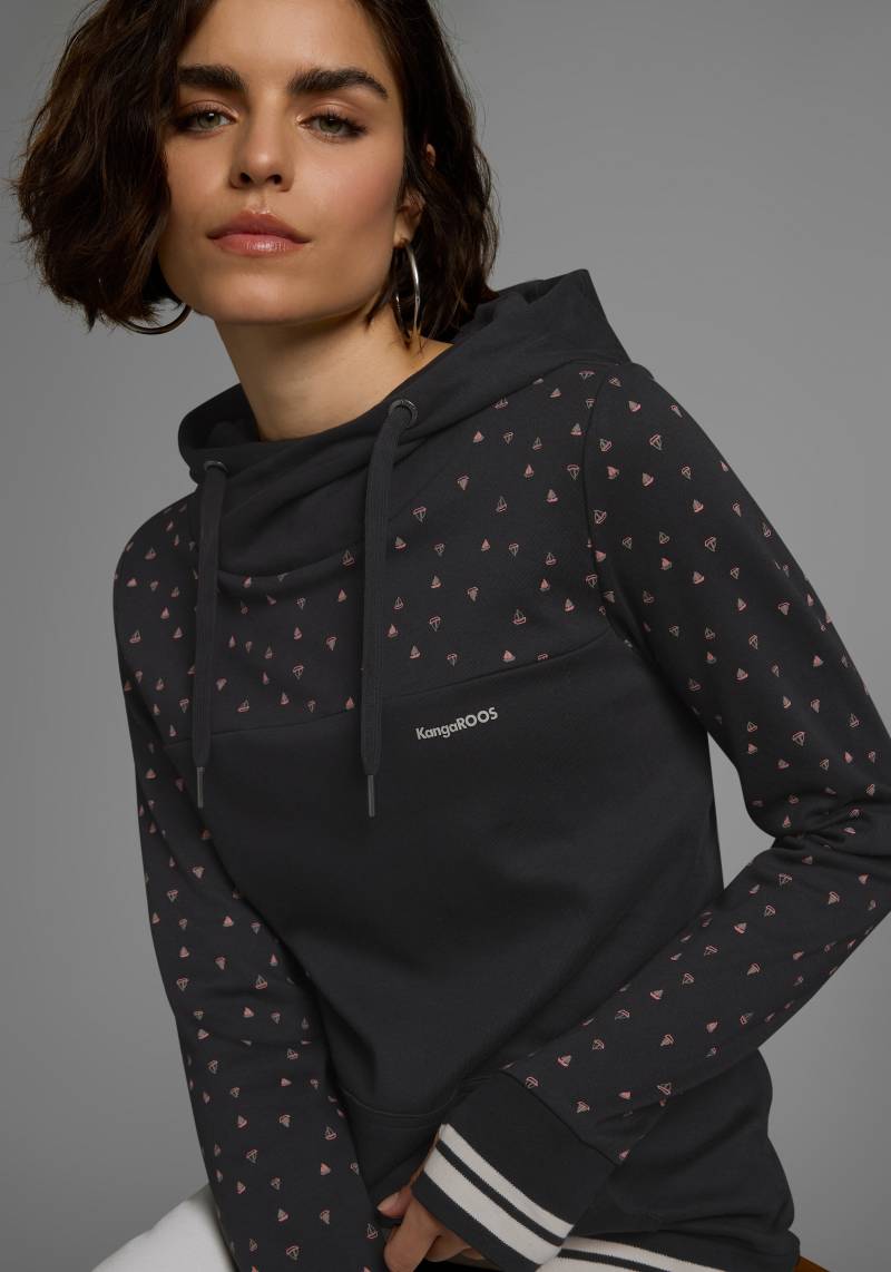 KangaROOS Hoodie, Langarm, figurbetonter Schnitt, aus Baumwolle, mit Kapuze von KangaROOS