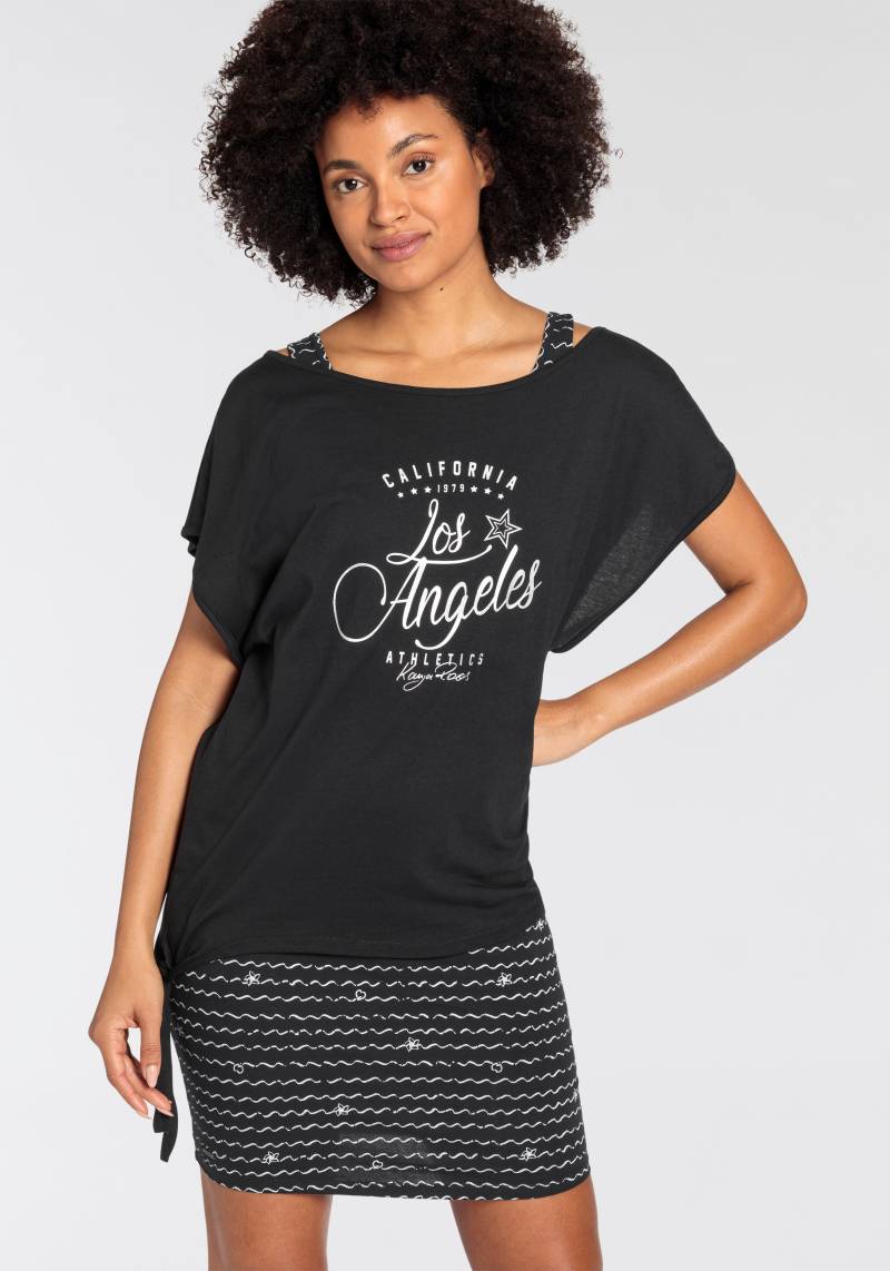 KangaROOS Jerseykleid, (2 tlg.), bedrucktes Design, aus Baumwolle und Modal von KangaROOS