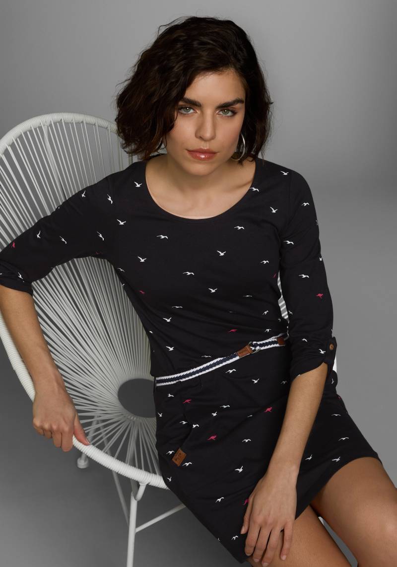KangaROOS Jerseykleid, (Set, mit abnehmbarem Gürtel), figurbetonte Passform, aus Baumwollmischung von KangaROOS