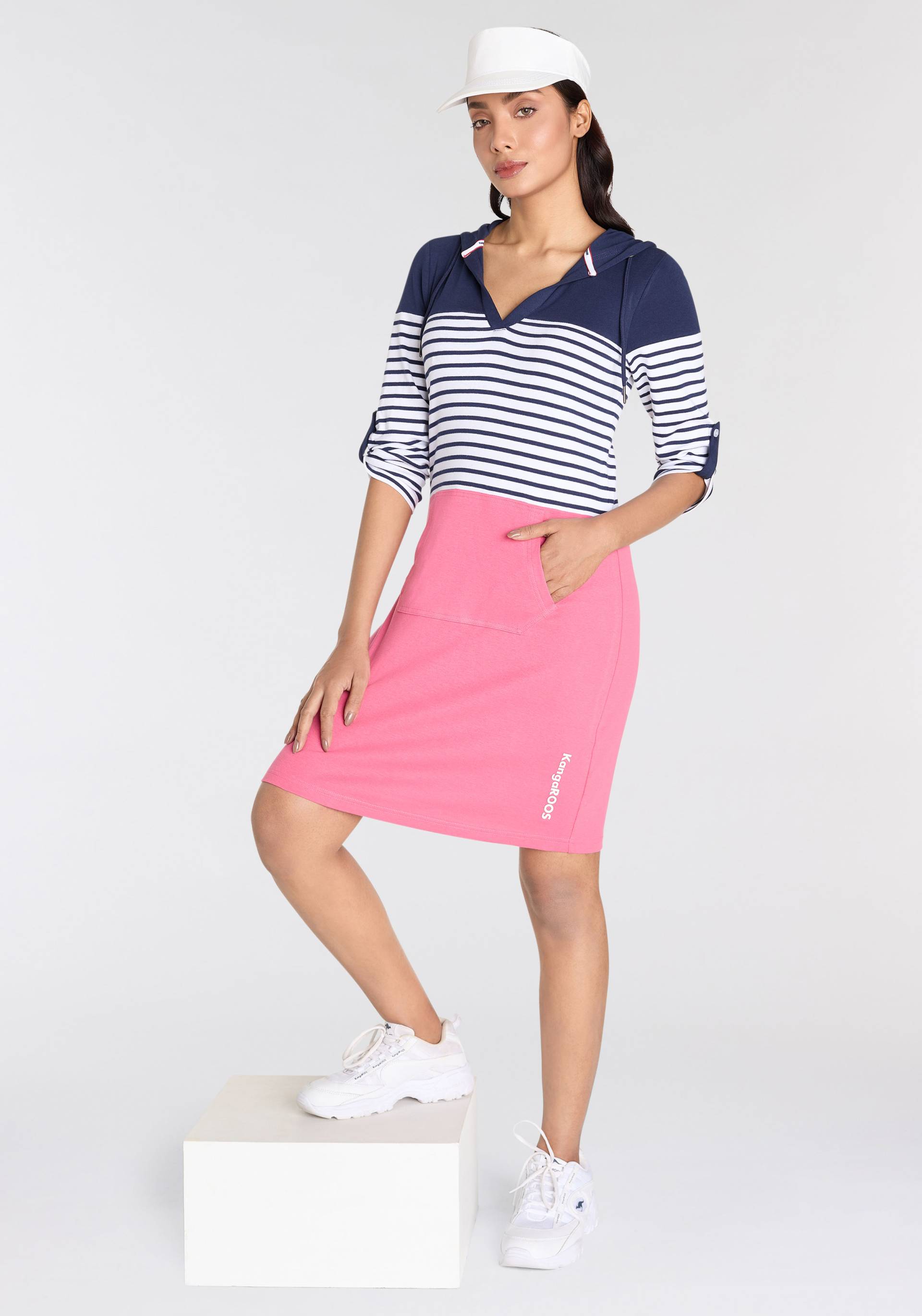 KangaROOS Jerseykleid, kurzes Kleid, lässiger, casual Look, aus Rippstrickstoff KangaROOS Jerseykleid, kurzes Kleid, lässiger, casual Look, aus Rippstrickstoff von KangaROOS