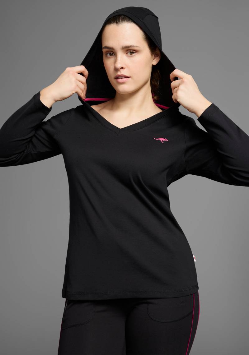 KangaROOS Kapuzenshirt, Langarm, po-bedeckend, V-Ausschnitt, aus 100% Baumwolle von KangaROOS