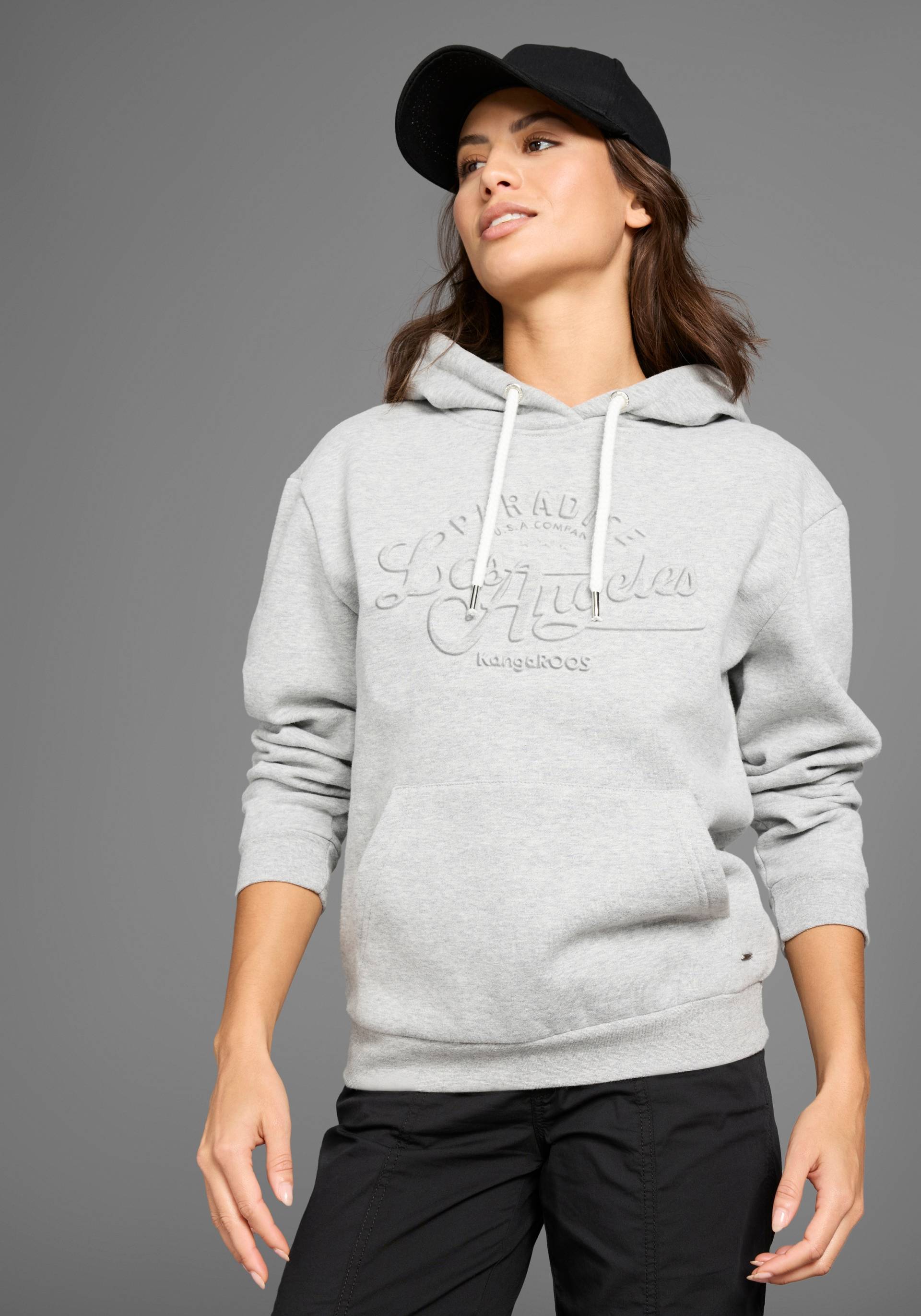 KangaROOS Kapuzensweatshirt, mit gestanztem Druck von KangaROOS