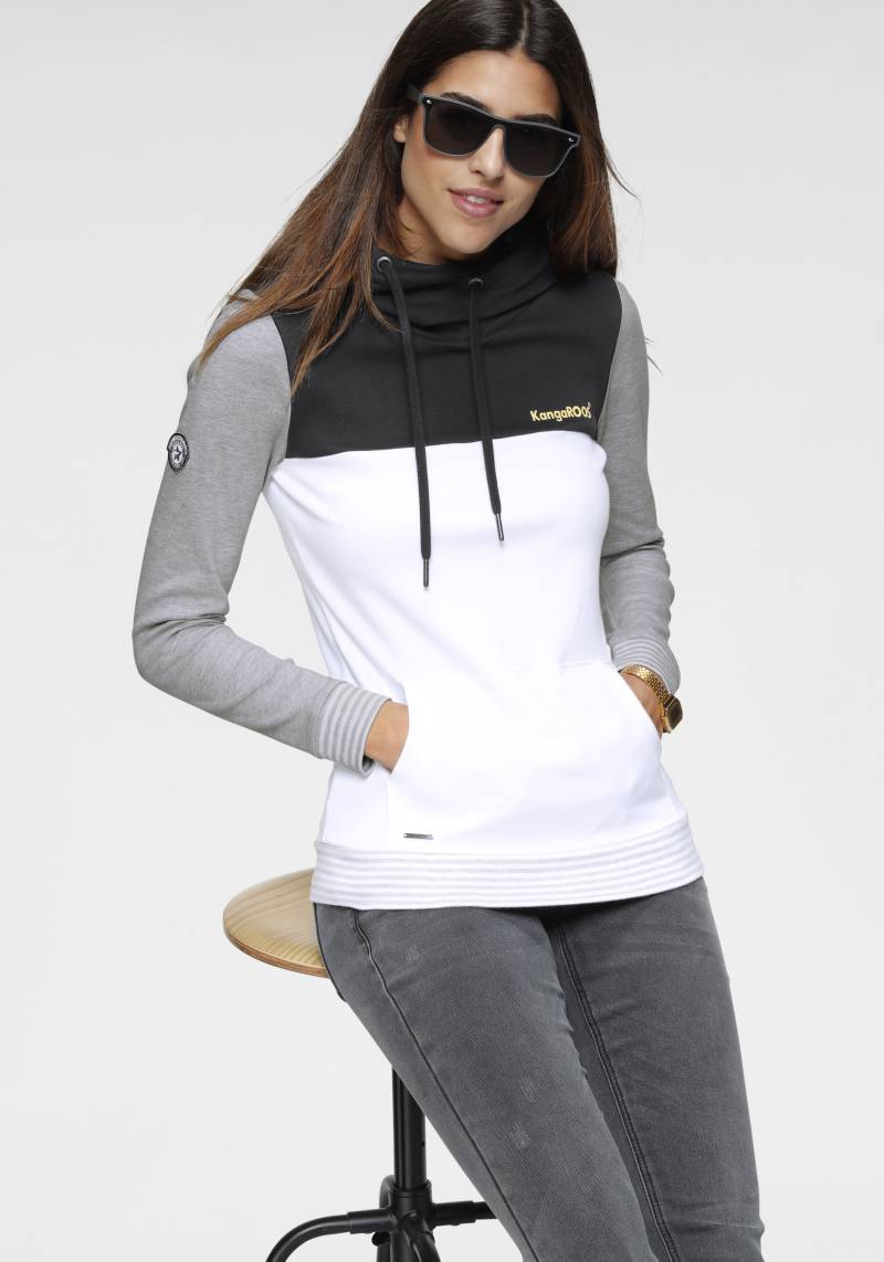 KangaROOS Kapuzensweatshirt, Langarm, figurbetonter Schnitt, aus Interlockmaterial von KangaROOS