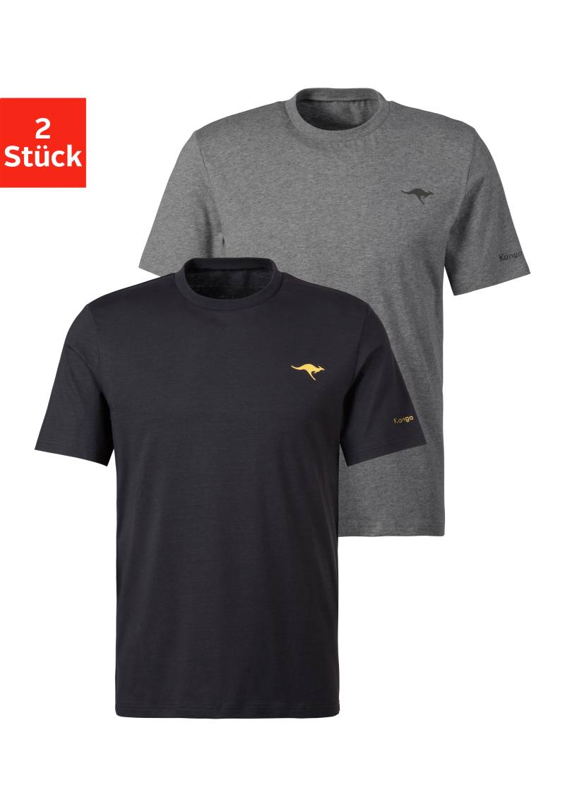 KangaROOS T-Shirt, (2er-Pack), mit KangaROOS Print auf der Brust von KangaROOS