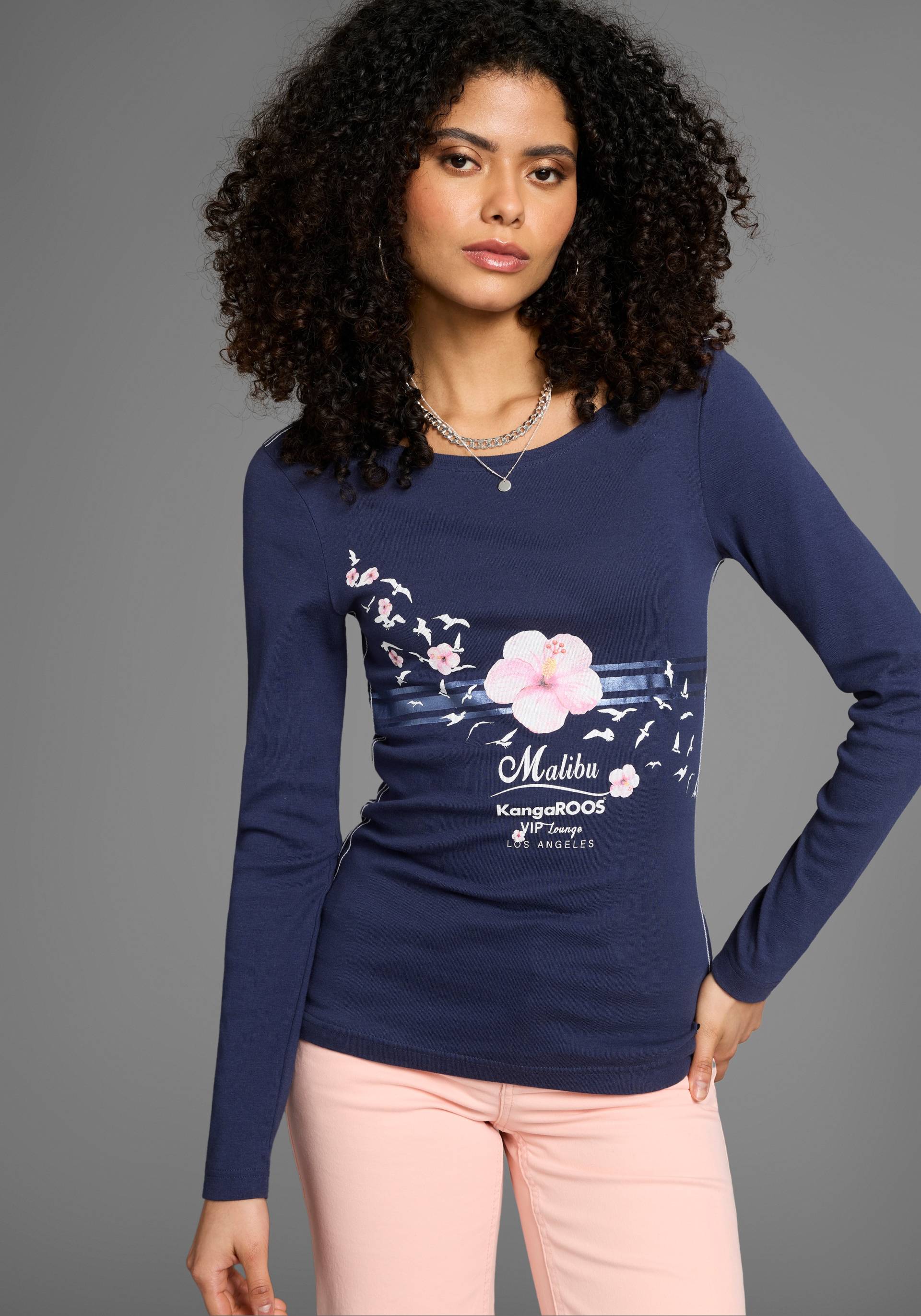 KangaROOS Longsleeve, Langarm, sehr figurbetonter Schnitt, mit Print KangaROOS Longsleeve, Langarm, sehr figurbetonter Schnitt, mit Print von KangaROOS
