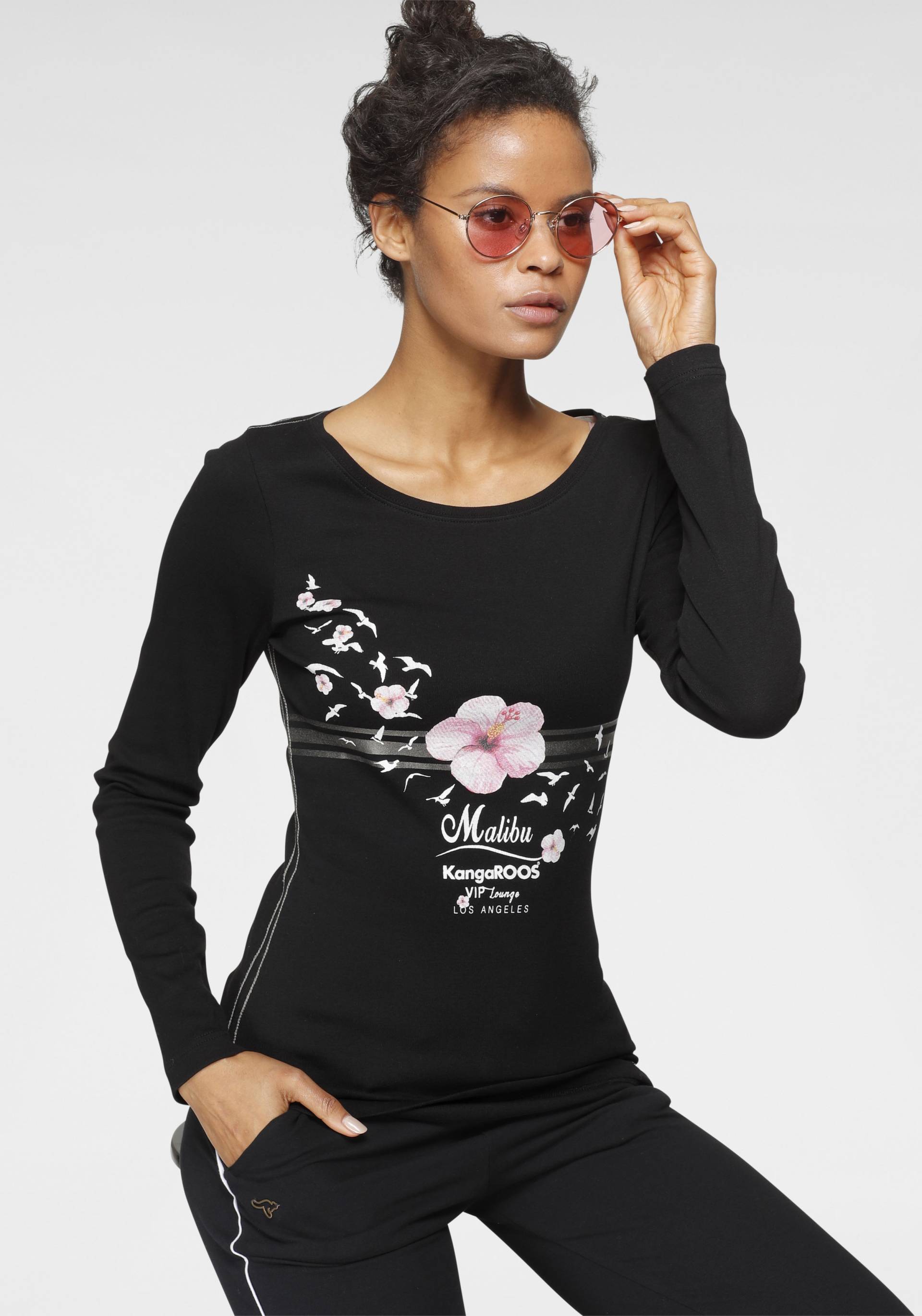 KangaROOS Longsleeve, Langarm, sehr figurbetonter Schnitt, mit Print KangaROOS Longsleeve, Langarm, sehr figurbetonter Schnitt, mit Print von KangaROOS