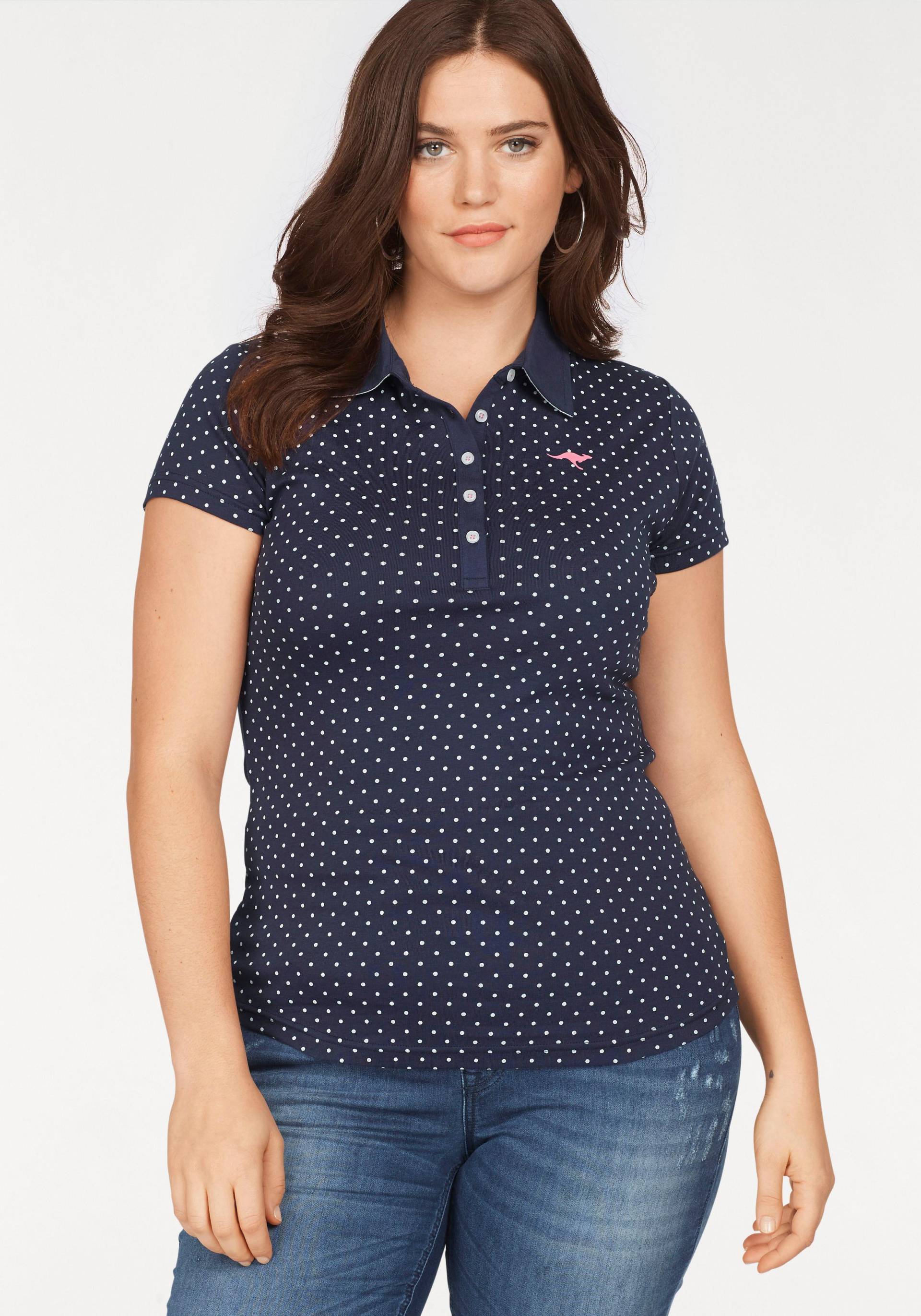 KangaROOS Poloshirt, figurbetonter Schnitt, bedrucktes Punkte-Motiv, Hemdblusenkragen KangaROOS Poloshirt, figurbetonter Schnitt, bedrucktes Punkte-Motiv, Hemdblusenkragen von KangaROOS