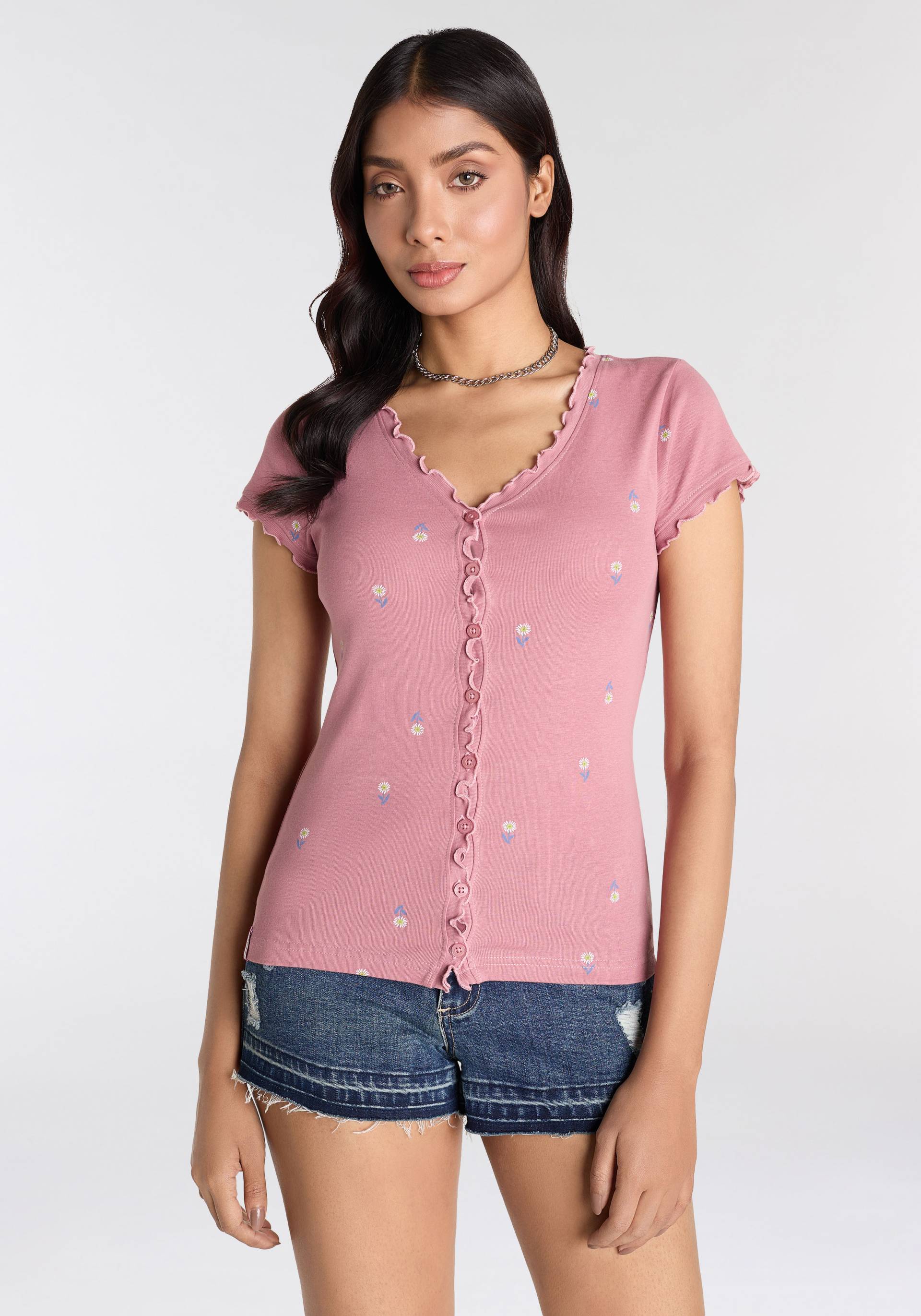 KangaROOS Kurzarmshirt, kurzärmelig, figurbetont, aus Baumwolle KangaROOS Kurzarmshirt, kurzärmelig, figurbetont, aus Baumwolle von KangaROOS