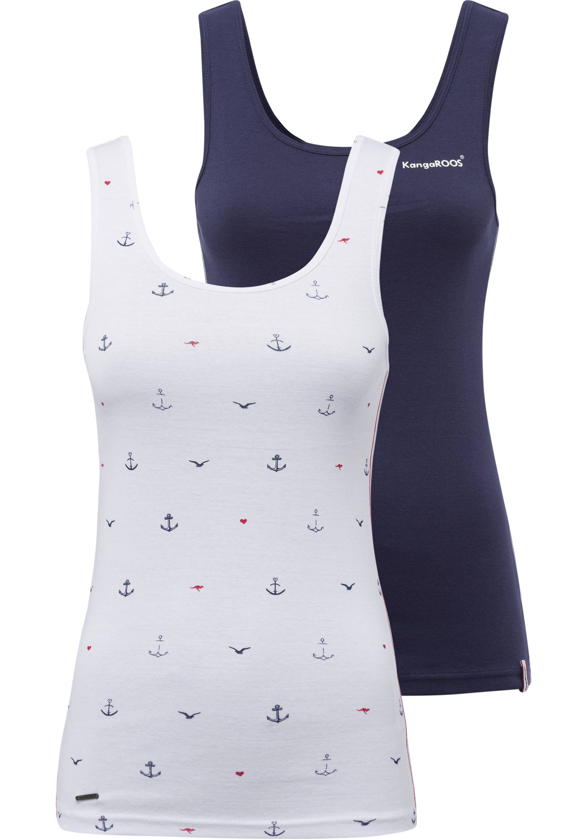 KangaROOS Ripptanktop, (Packung, 2 tlg., 2-er Pack), im Doppelpack - 1x uni + 1x bedruckt KangaROOS Ripptanktop, (Packung, 2 tlg., 2-er Pack), im Doppelpack - 1x uni + 1x bedruckt von KangaROOS