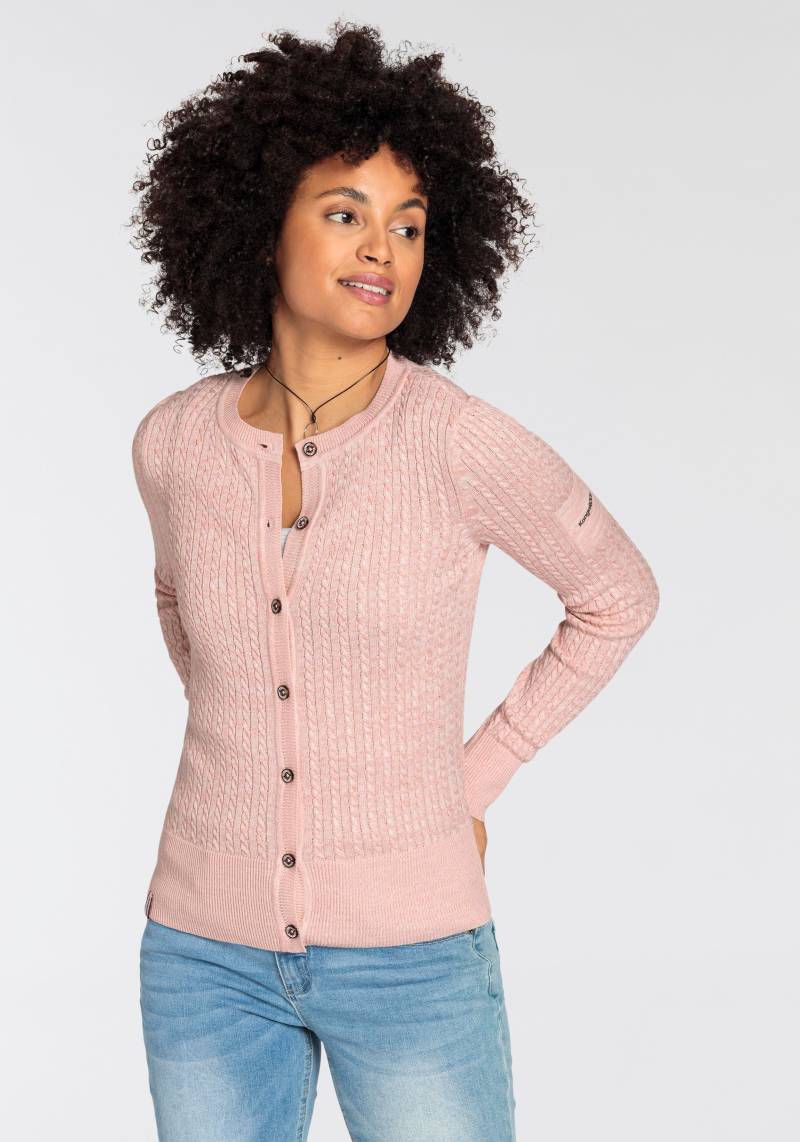 KangaROOS Strickjacke, Strickjacke mit Zopfmuster in mélange Optik - NEUE-KOLLEKTION von KangaROOS